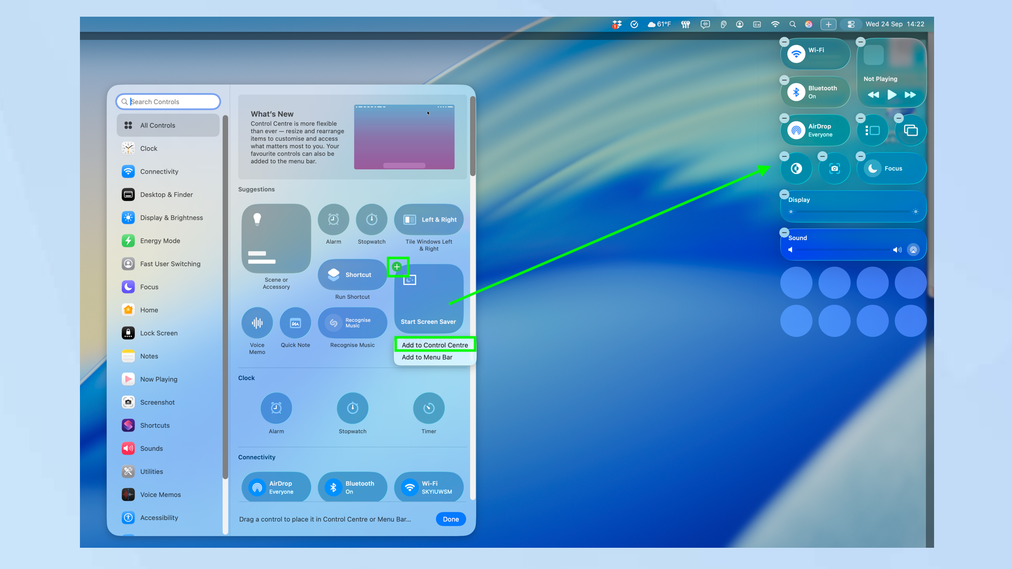 Comment personnaliser le centre de contrôle dans MacOS Tahoe