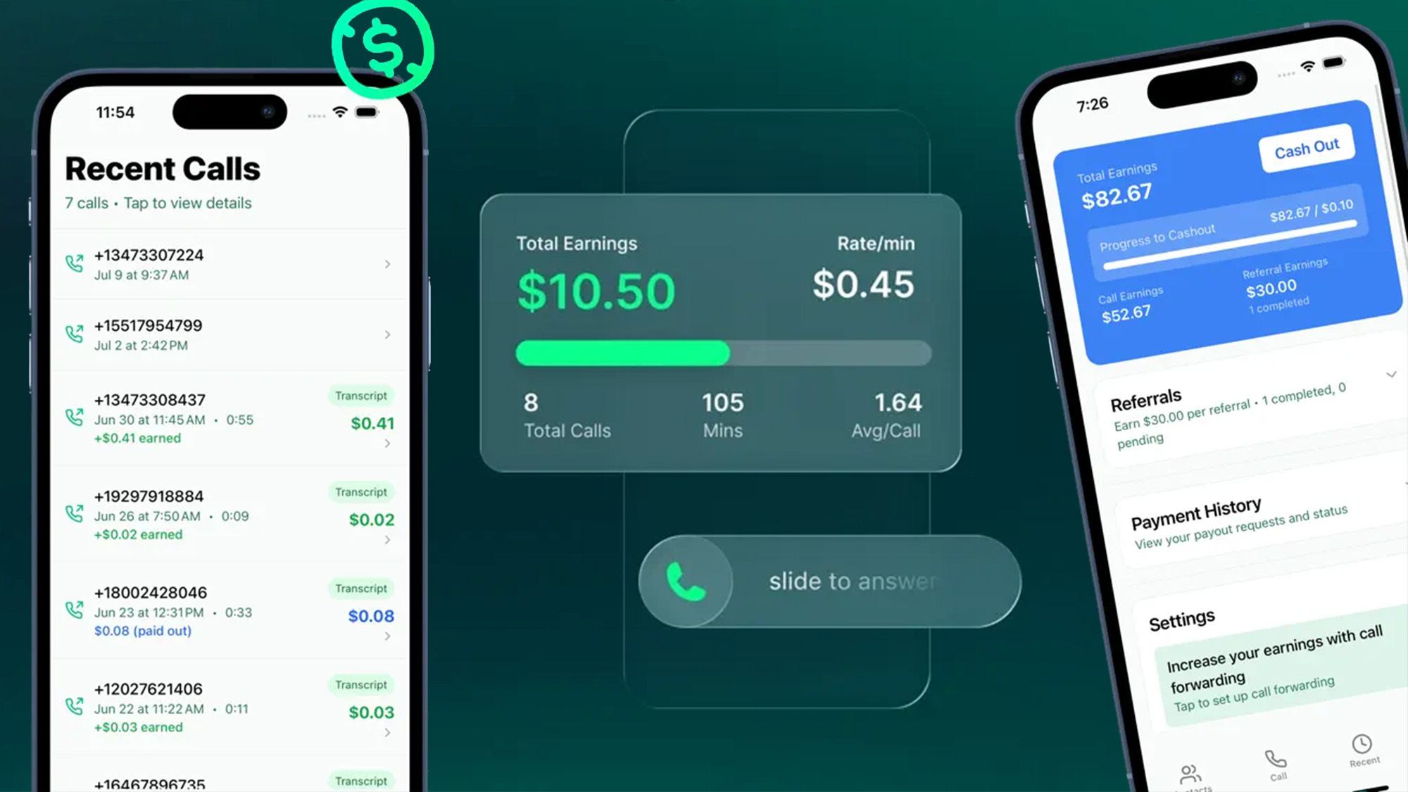 Images de la capture d'écran de l'application Neon sur un smartphone