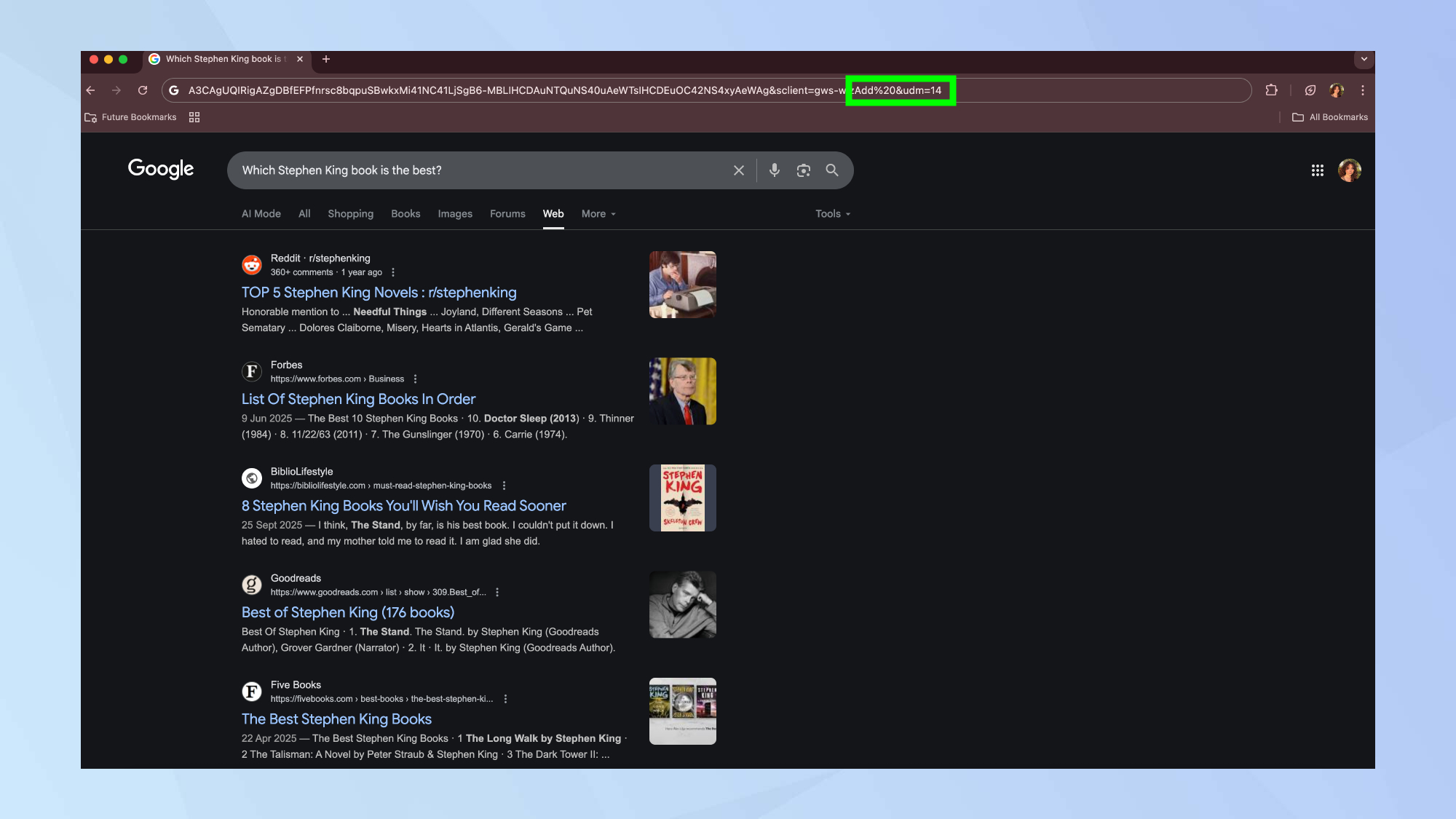 Solution de contournement de la présentation de l'IA de Google (Ajouter &udm=14)