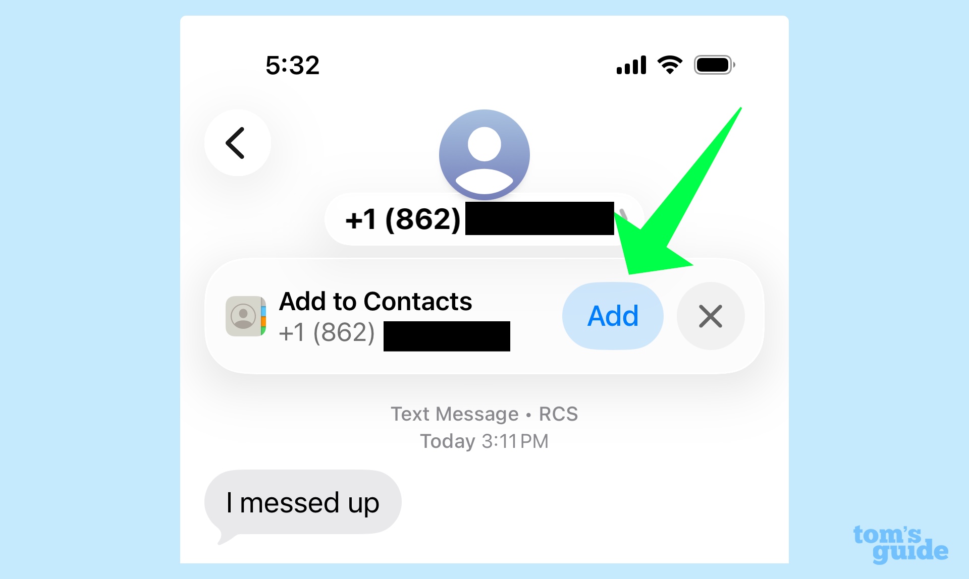 ajouter un texto inconnu à votre liste de contacts