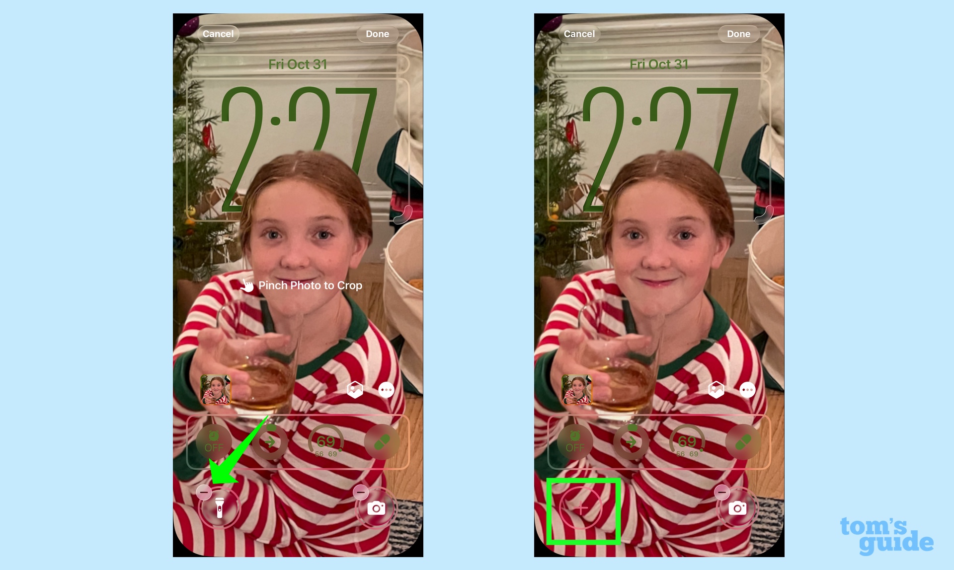 remplacez le raccourci du centre de contrôle en appuyant sur le bouton moins puis sur le bouton plus