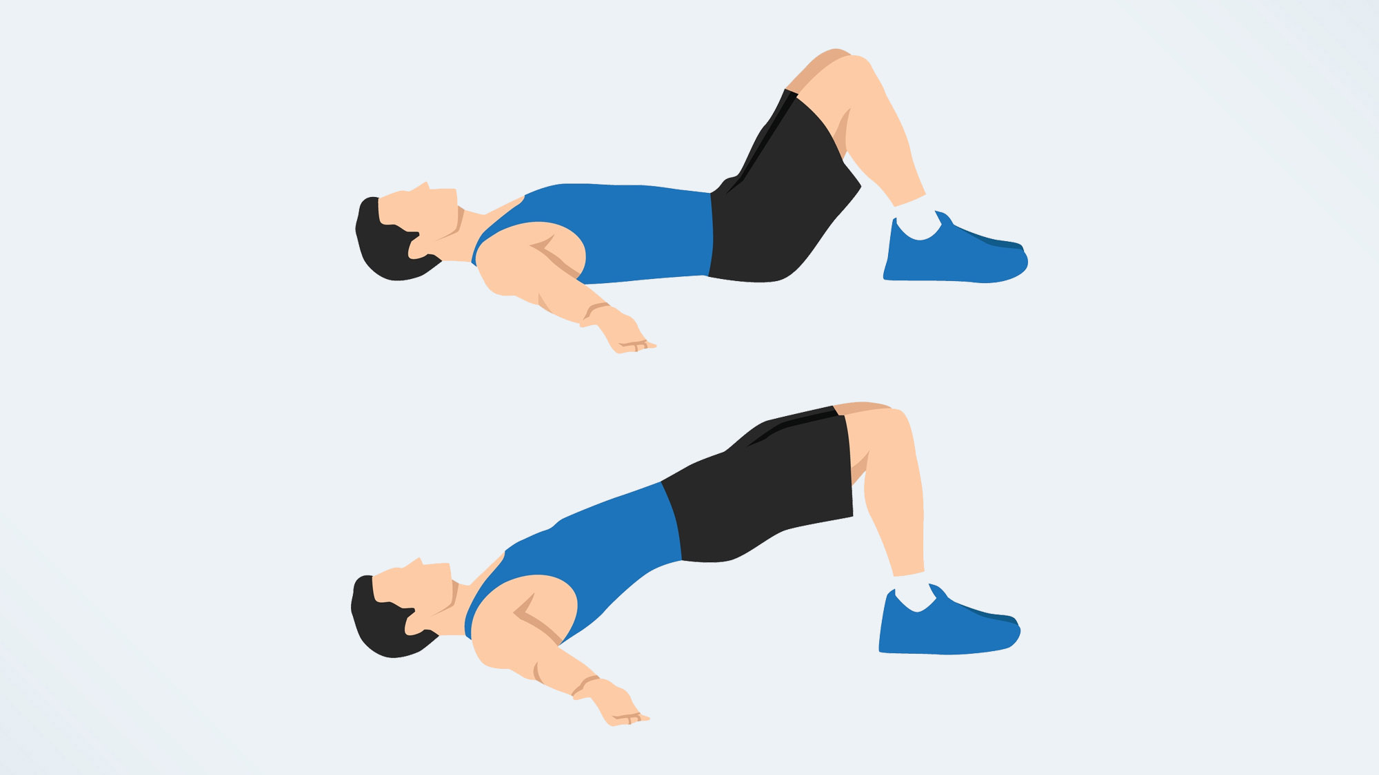 une photo d'un homme faisant un pont fessier