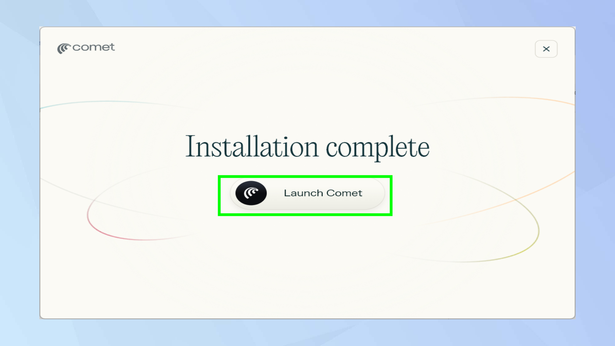Lancement d'une comète