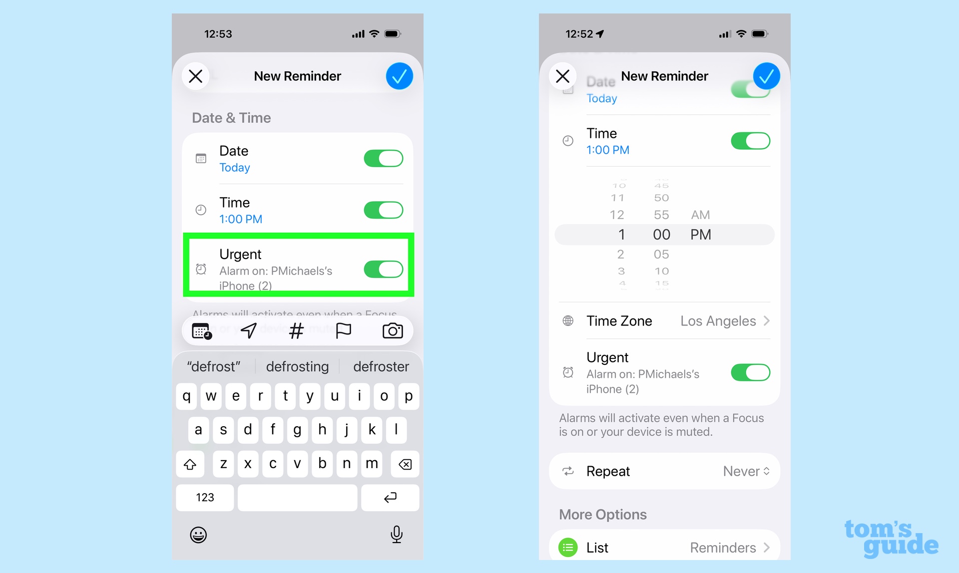 Activer le bouton Urgent pour une tâche à faire