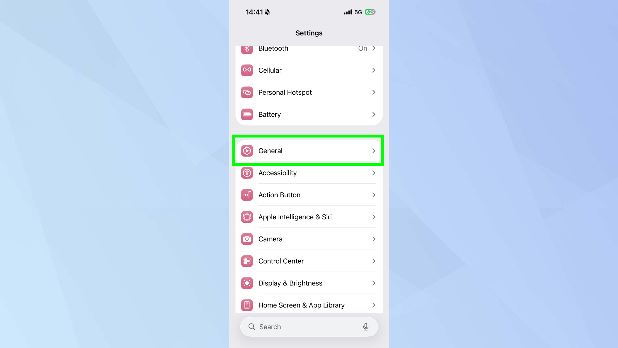 Paramètres généraux de l'iPhone