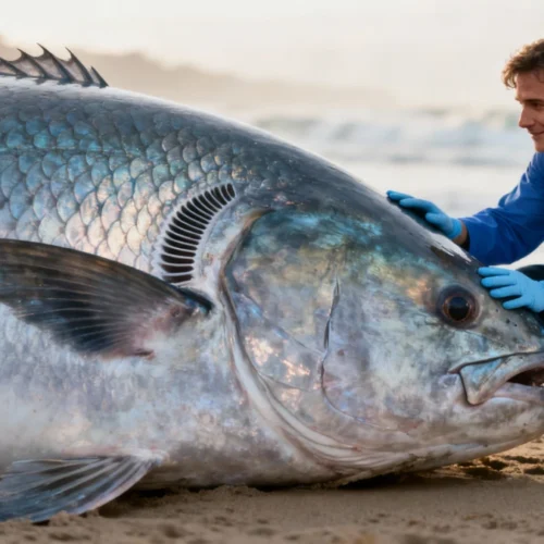 Poisson Geant Ce poisson géant de 45 kg retrouvé sur une plage bouleverse les experts ...