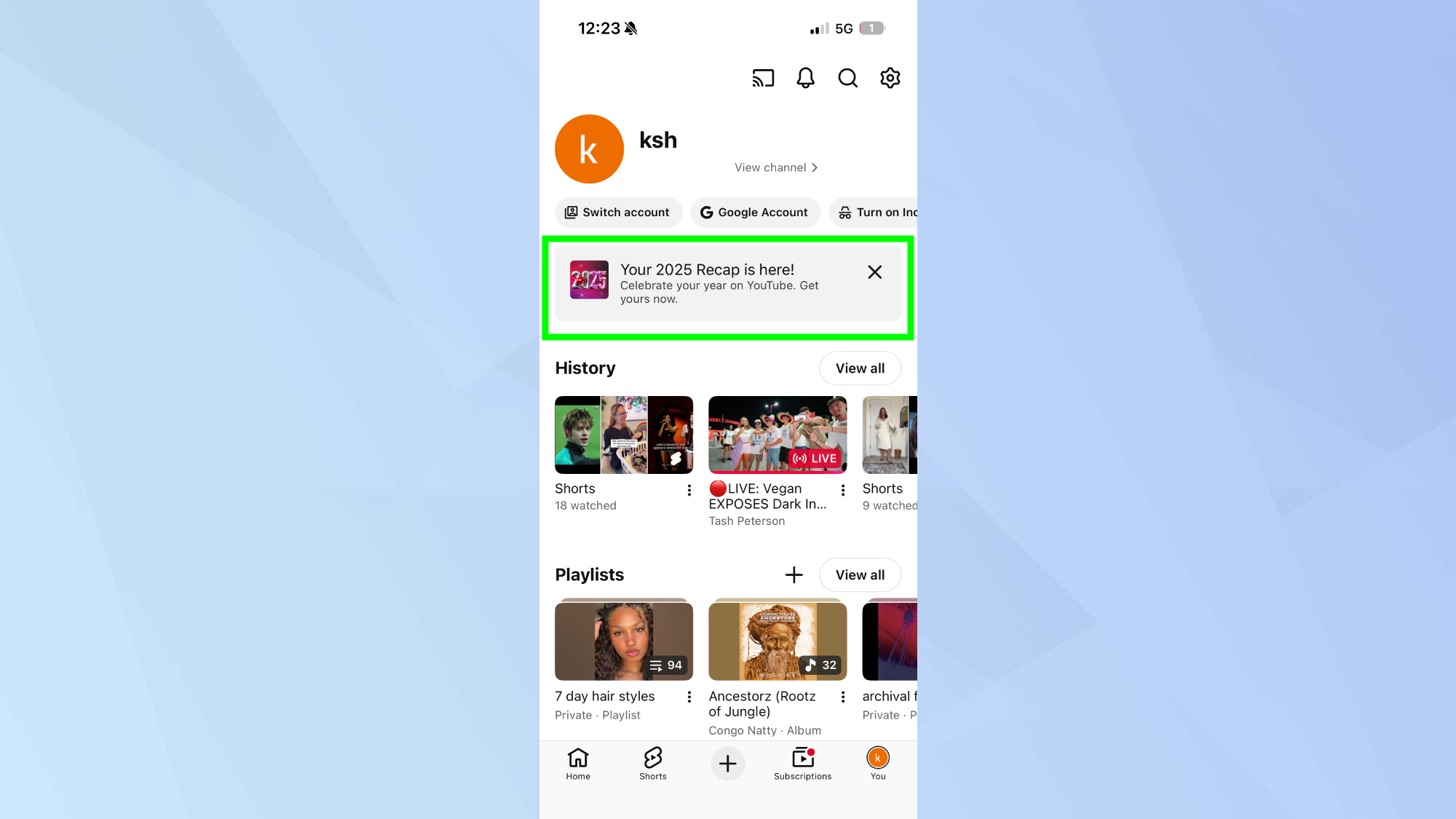 Bannière récapitulative Youtube