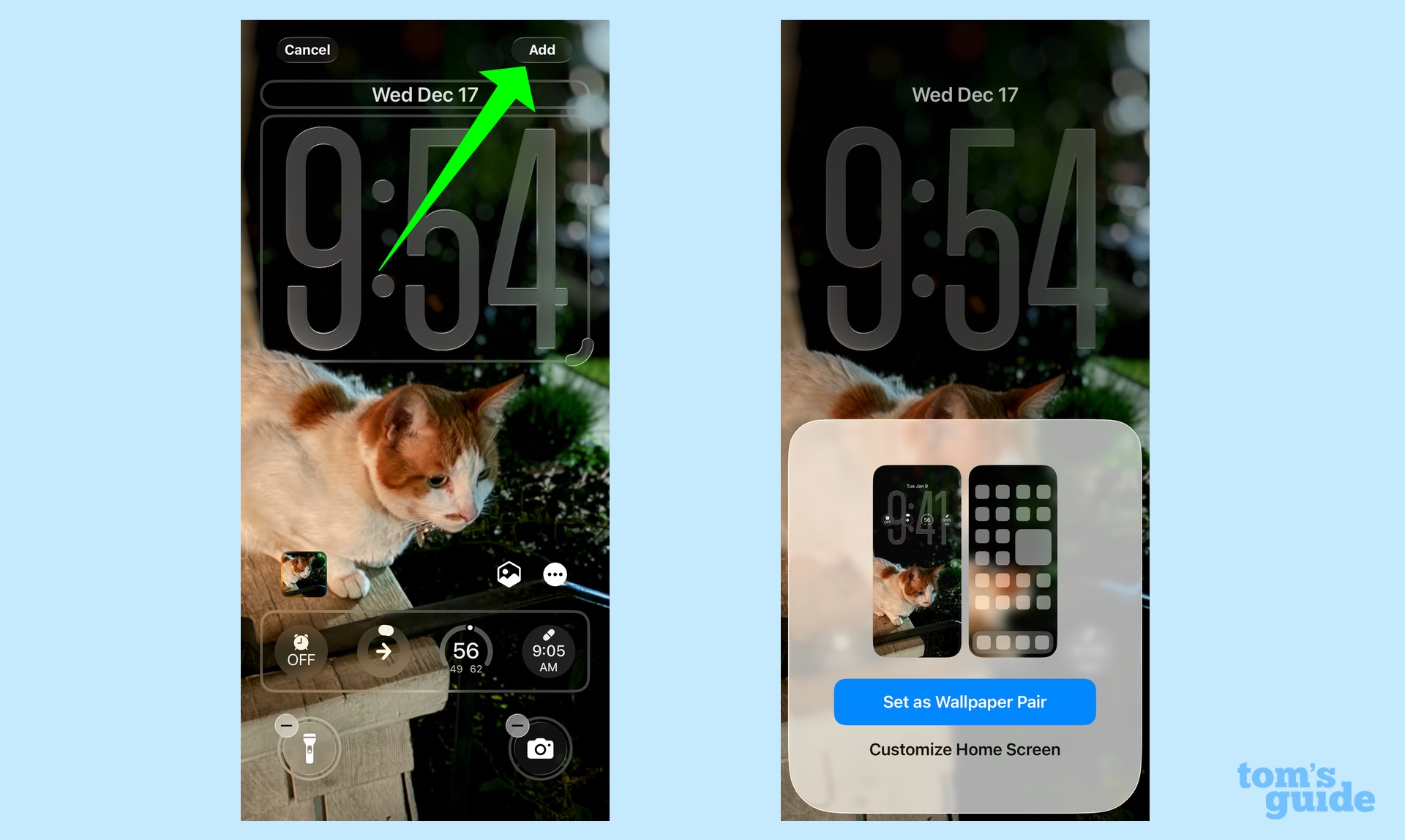 enregistrez votre écran de verrouillage personnalisé et associez-le à un fond d'écran d'écran d'accueil