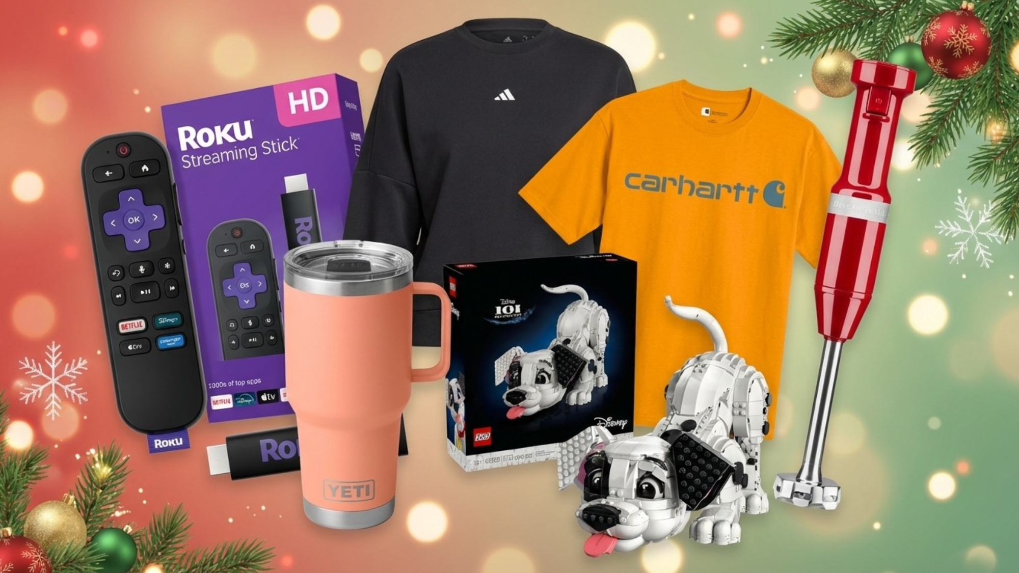 Collage d'articles en vente pour Noël