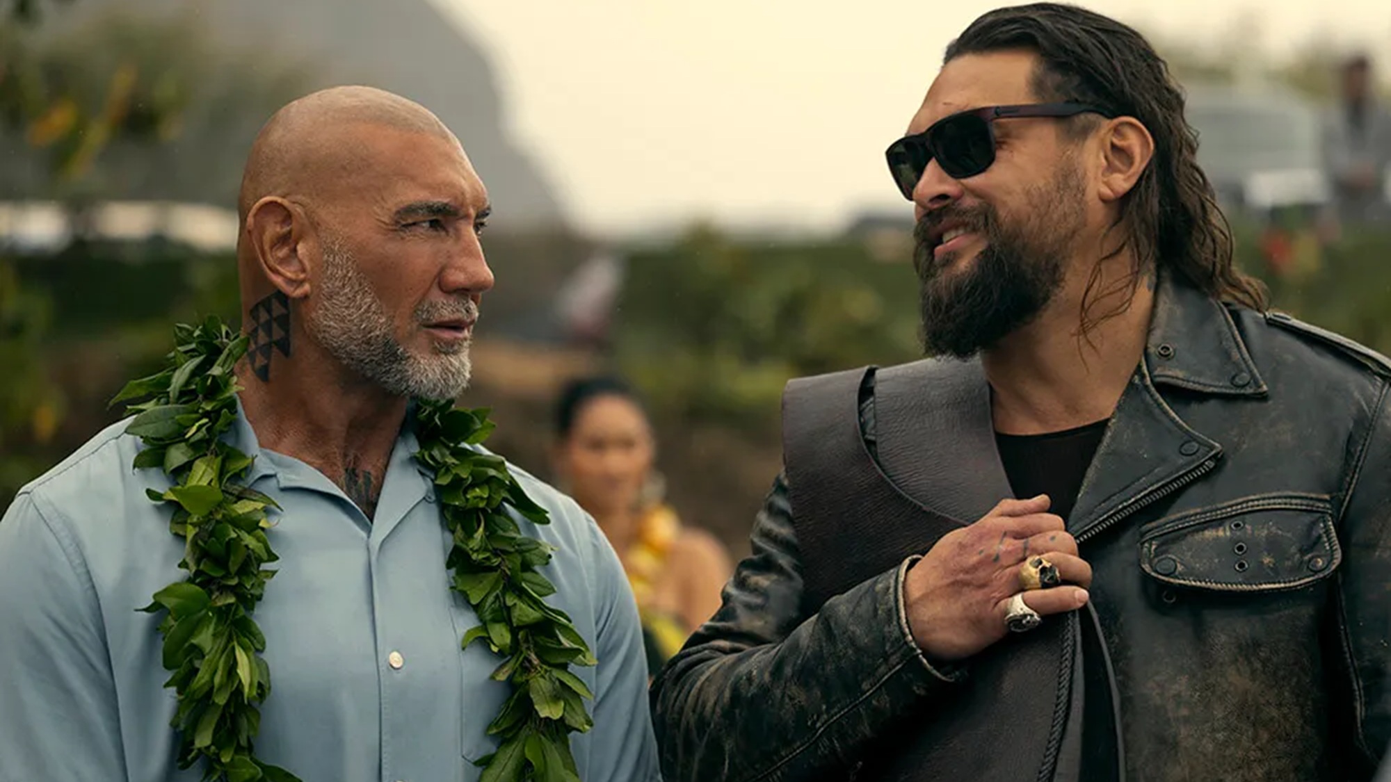 Dave Bautista et Jason Momoa dans The Wrecking Crew