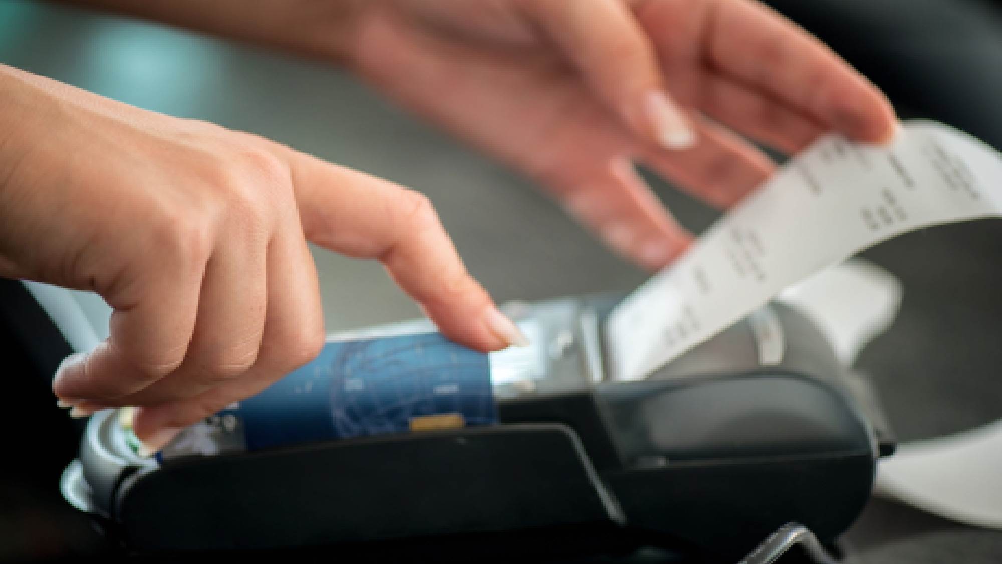 Reçu sortant du lecteur de carte