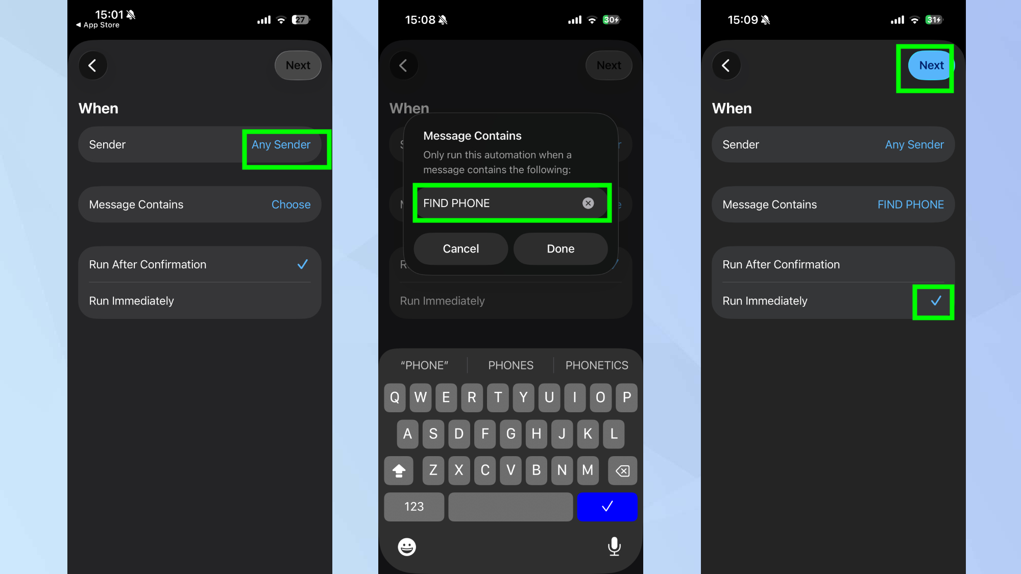 iPhone a perdu le raccourci du téléphone, étapes 2 mises en évidence