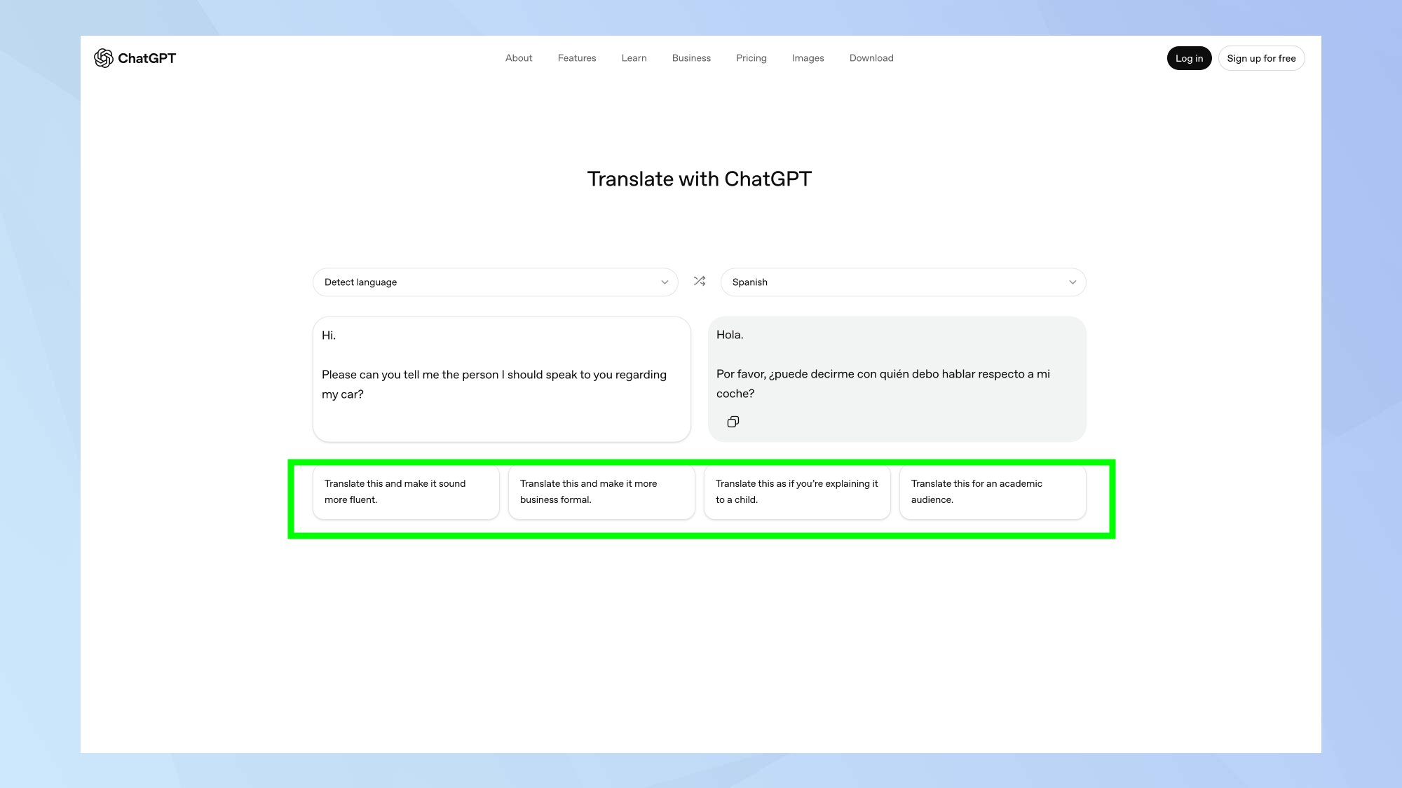 ChatGPT Traduire changement de ton