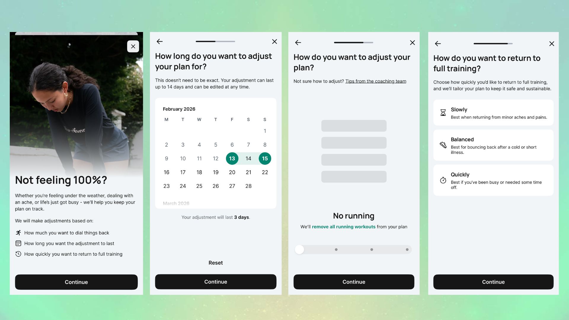 captures d'écran de l'application Runna sur le téléphone de l'écrivain Jessica