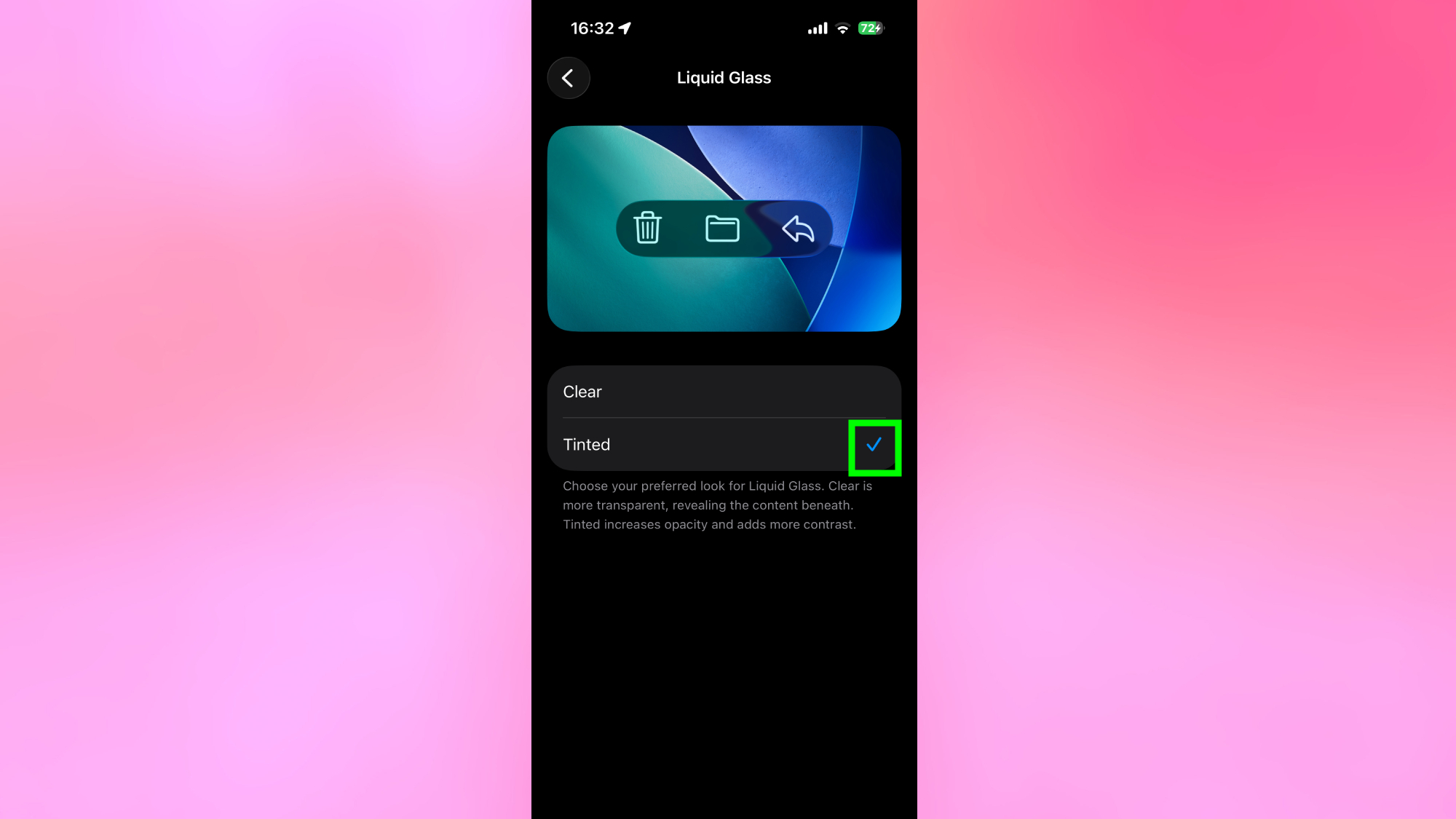 Activer le verre teinté dans Liquid Glass sur iPhone