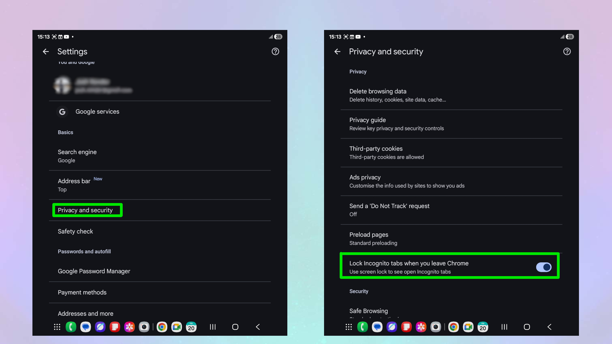 Comment activer la sécurité supplémentaire du mode navigation privée