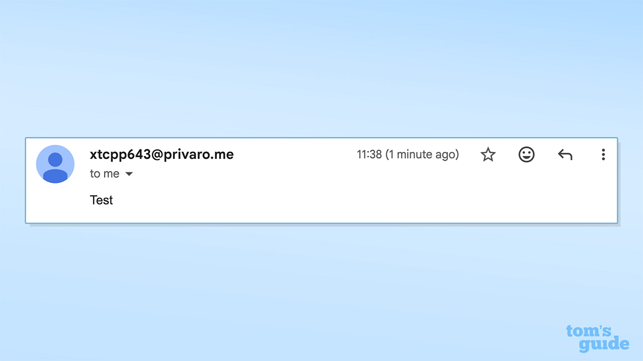 Capture d'écran de la réponse d'ExpressMailGuard