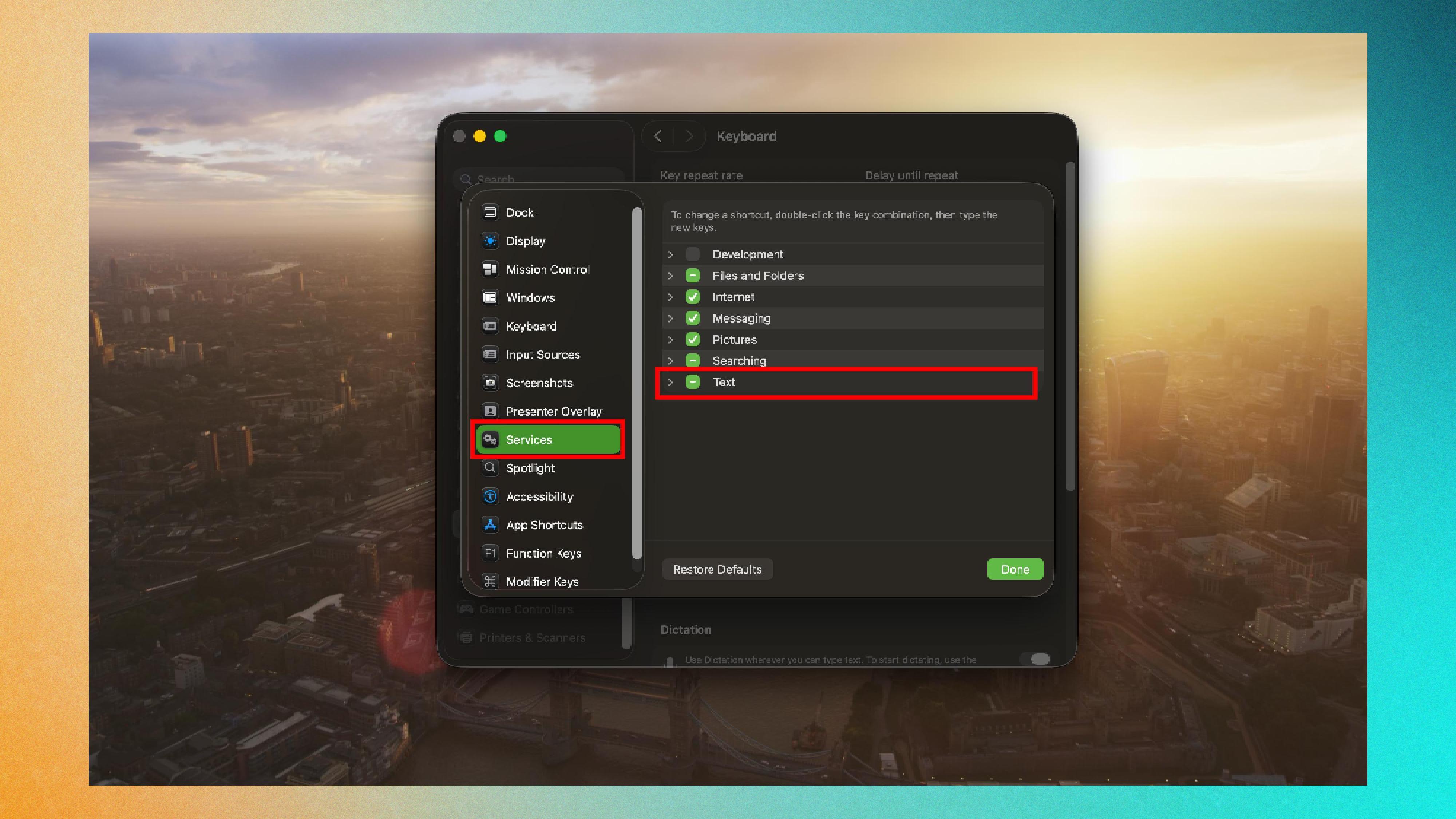 Capture d'écran de l'outil de synthèse Mac