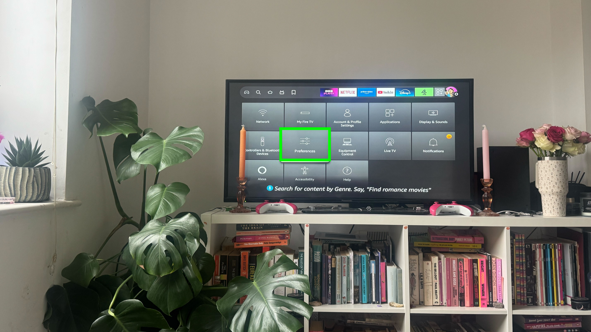 Préférences sélectionnées sur la clé Fire TV