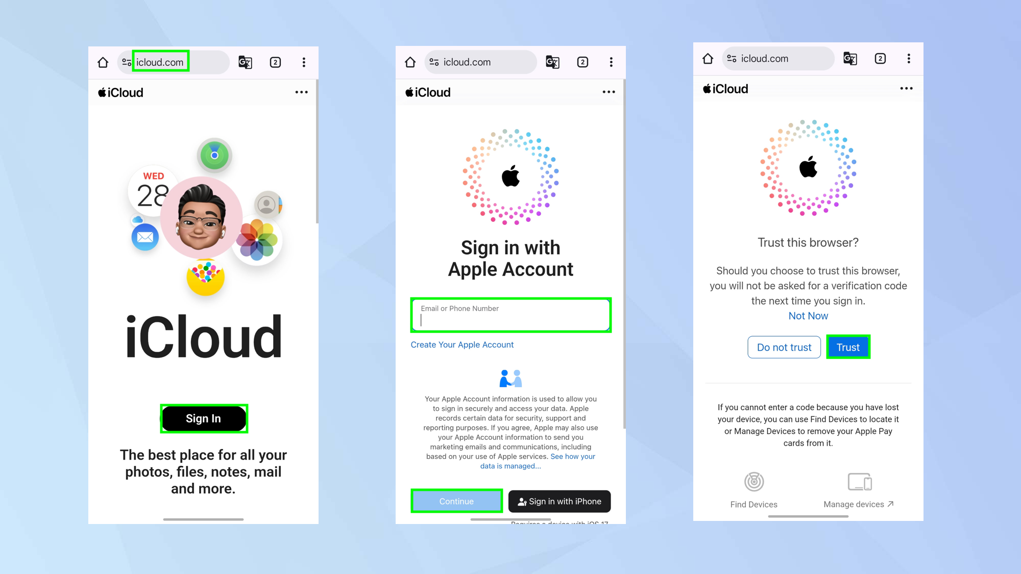 Comment accéder aux services iCloud sur un appareil Android