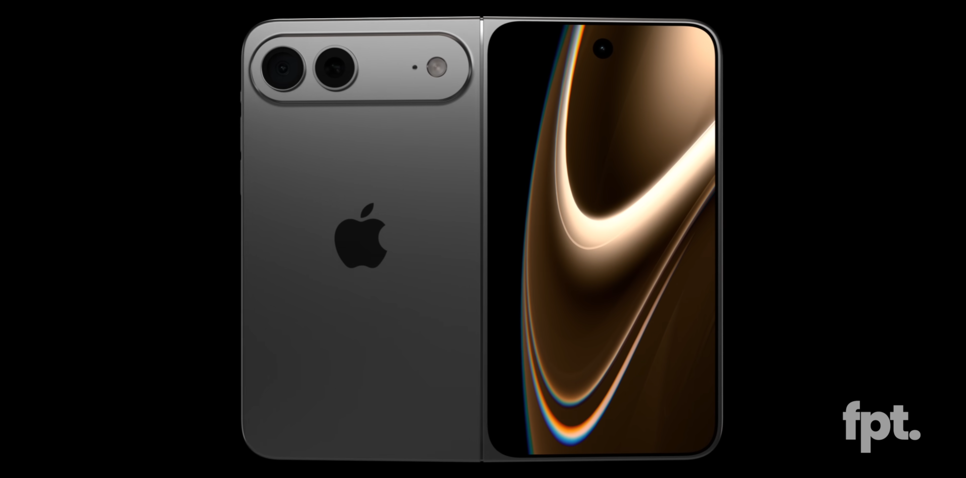 Un rendu de l'iPhone Fold de FPT tel que présenté sur sa chaîne YouTube.