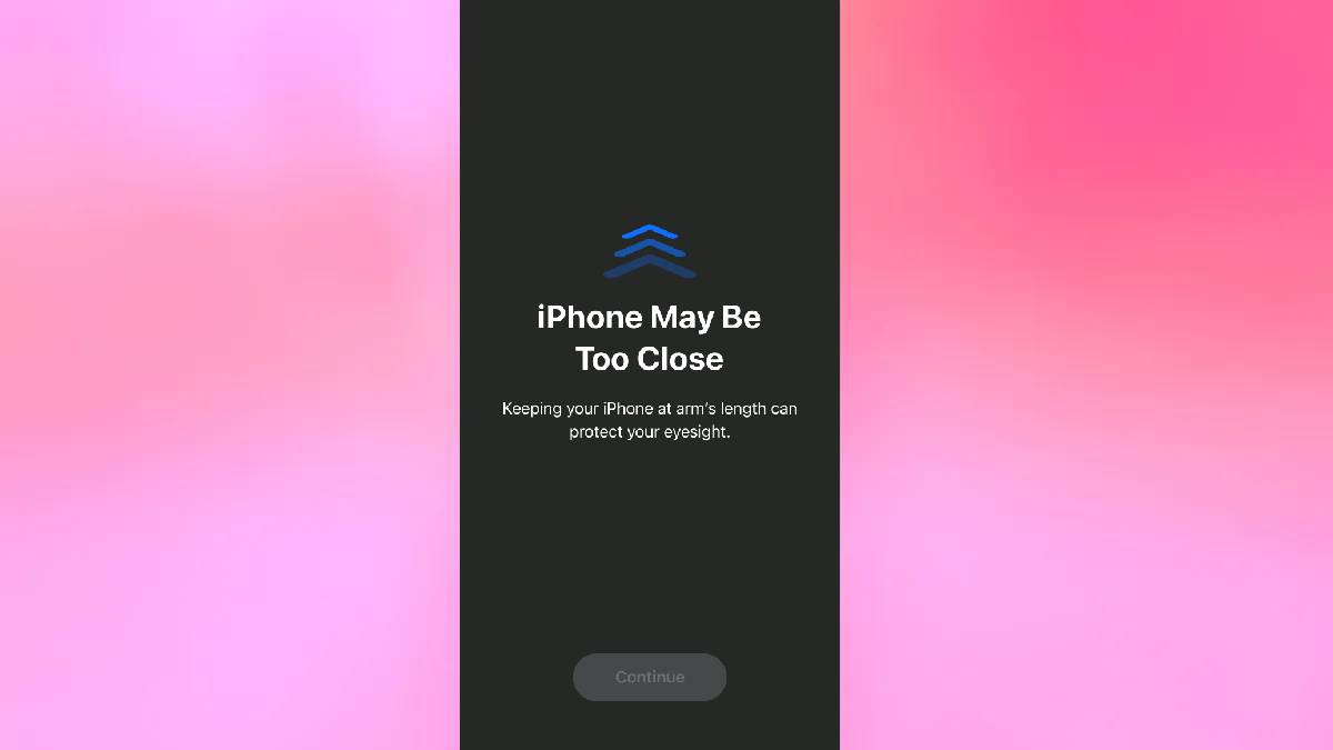 Avertissement de distance de l'écran sur iPhone