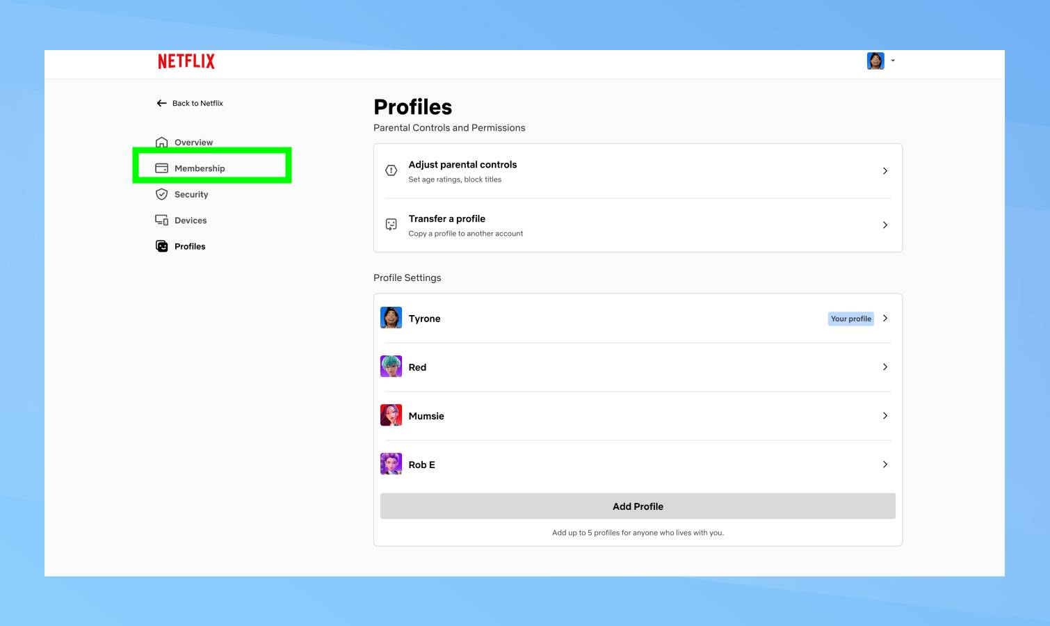 L'adhésion mise en avant sur Netflix