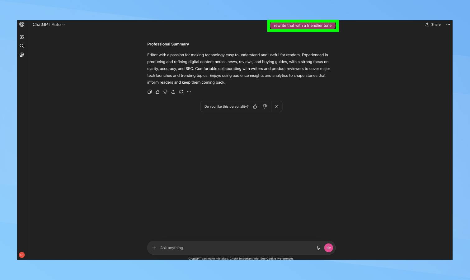 Affiner l'invite dans ChatGPT