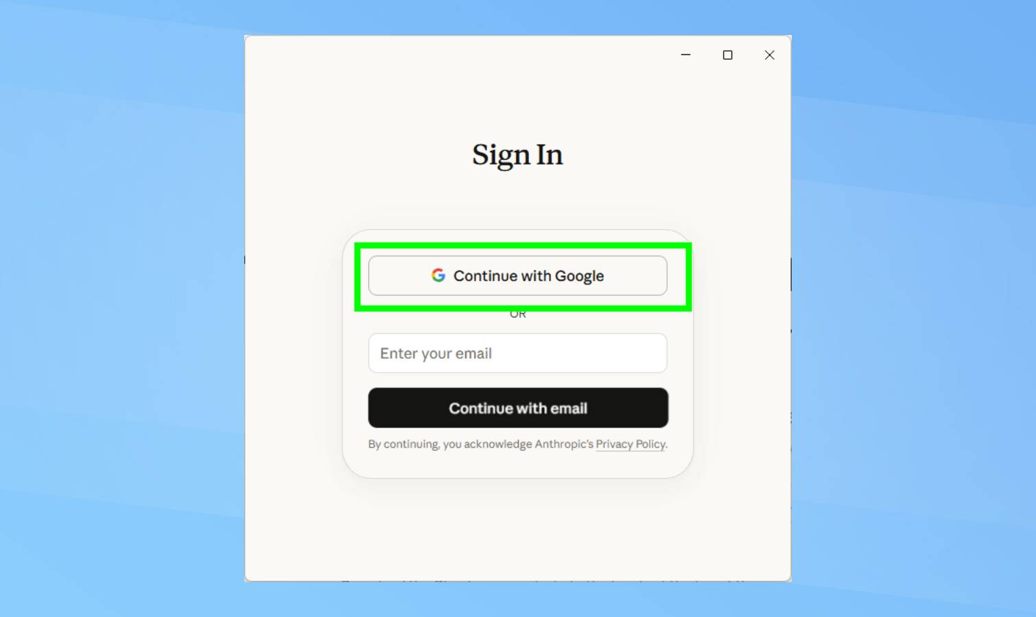 Connectez-vous à Claude sous Windows