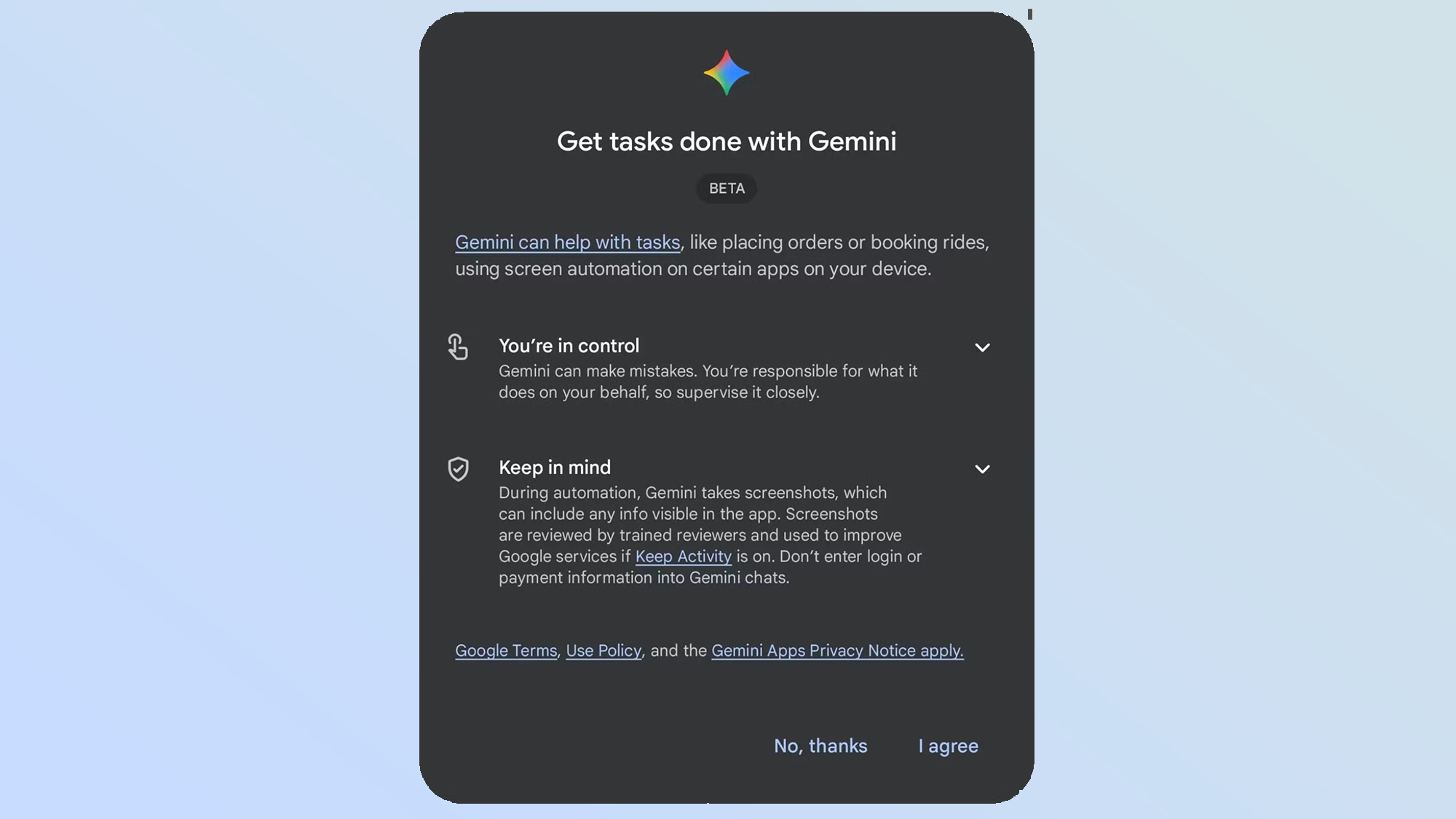 configuration de l'automatisation de l'écran Gemini