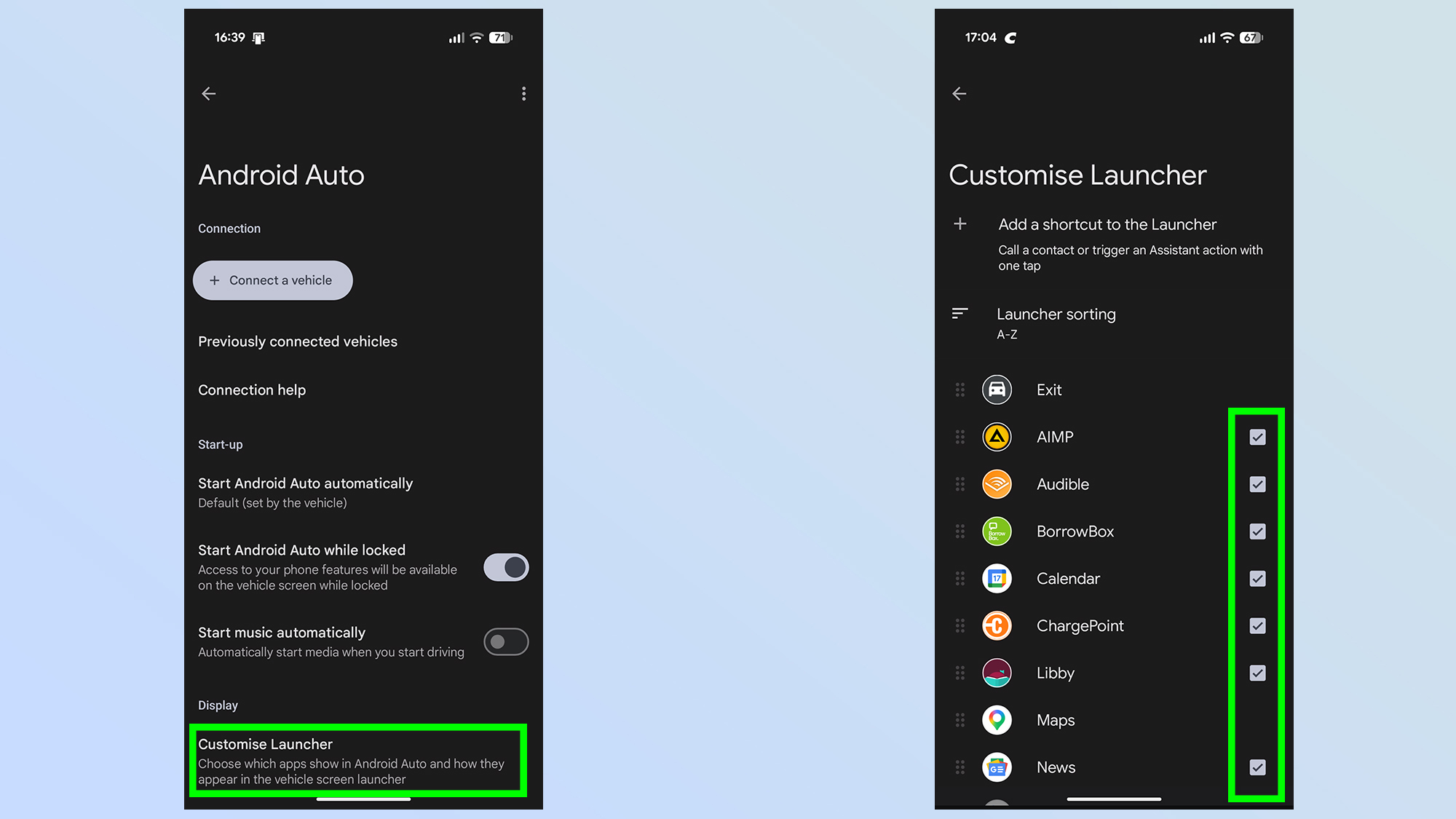 options de développement automatique Android