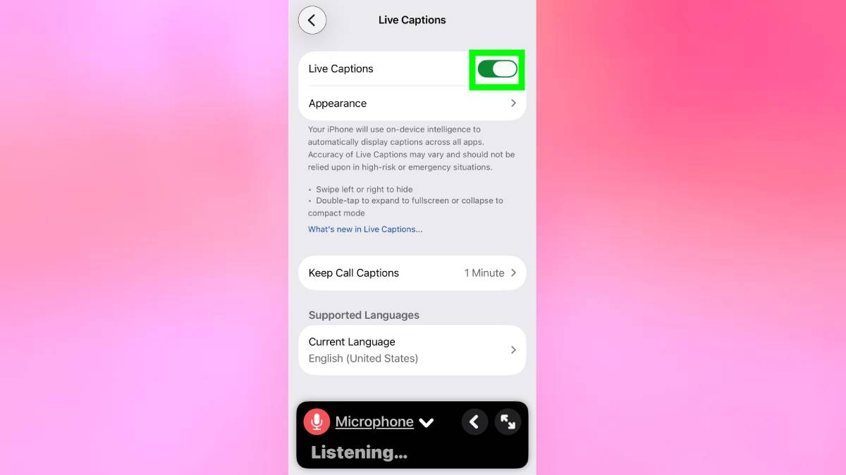Comment configurer les sous-titres en direct sur iPhone