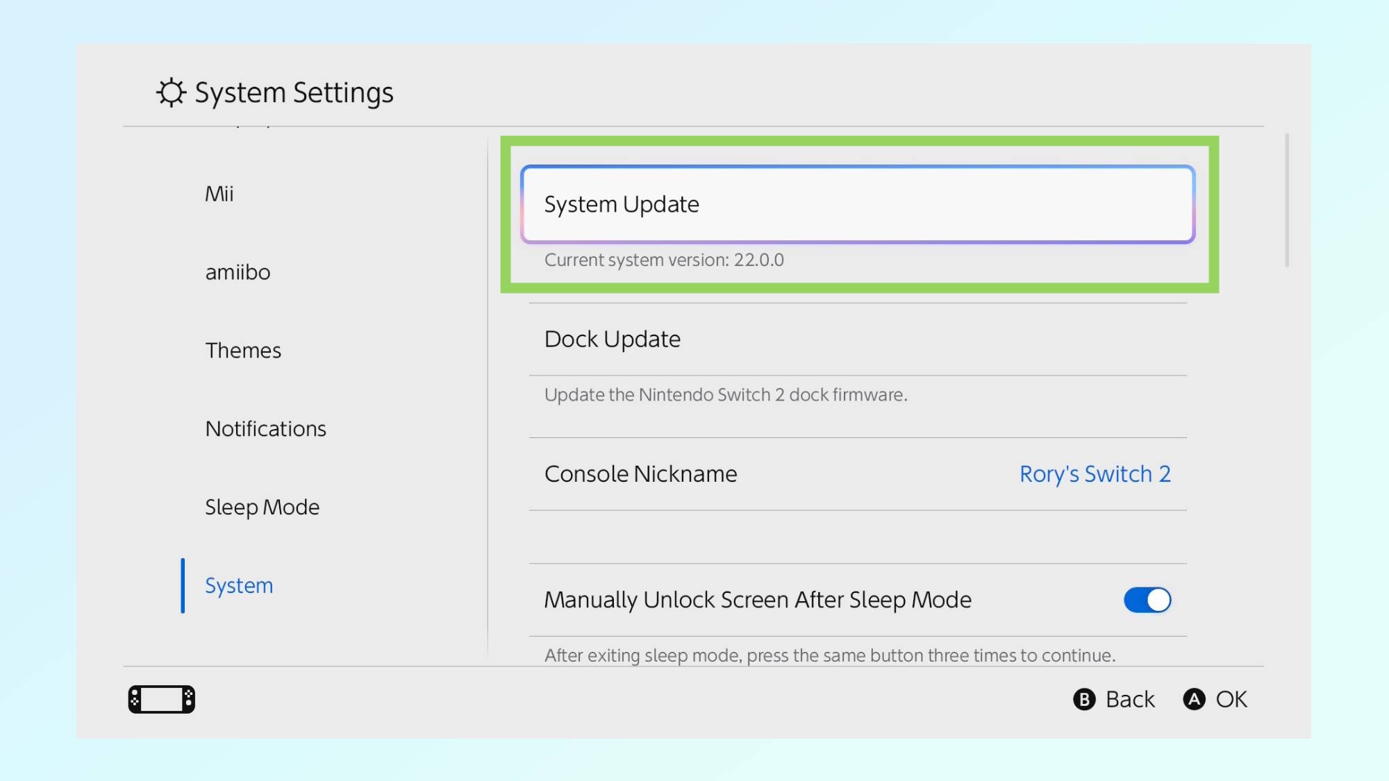 Image montrant comment activer le mode Handheld Boost sur Nintendo Switch 2