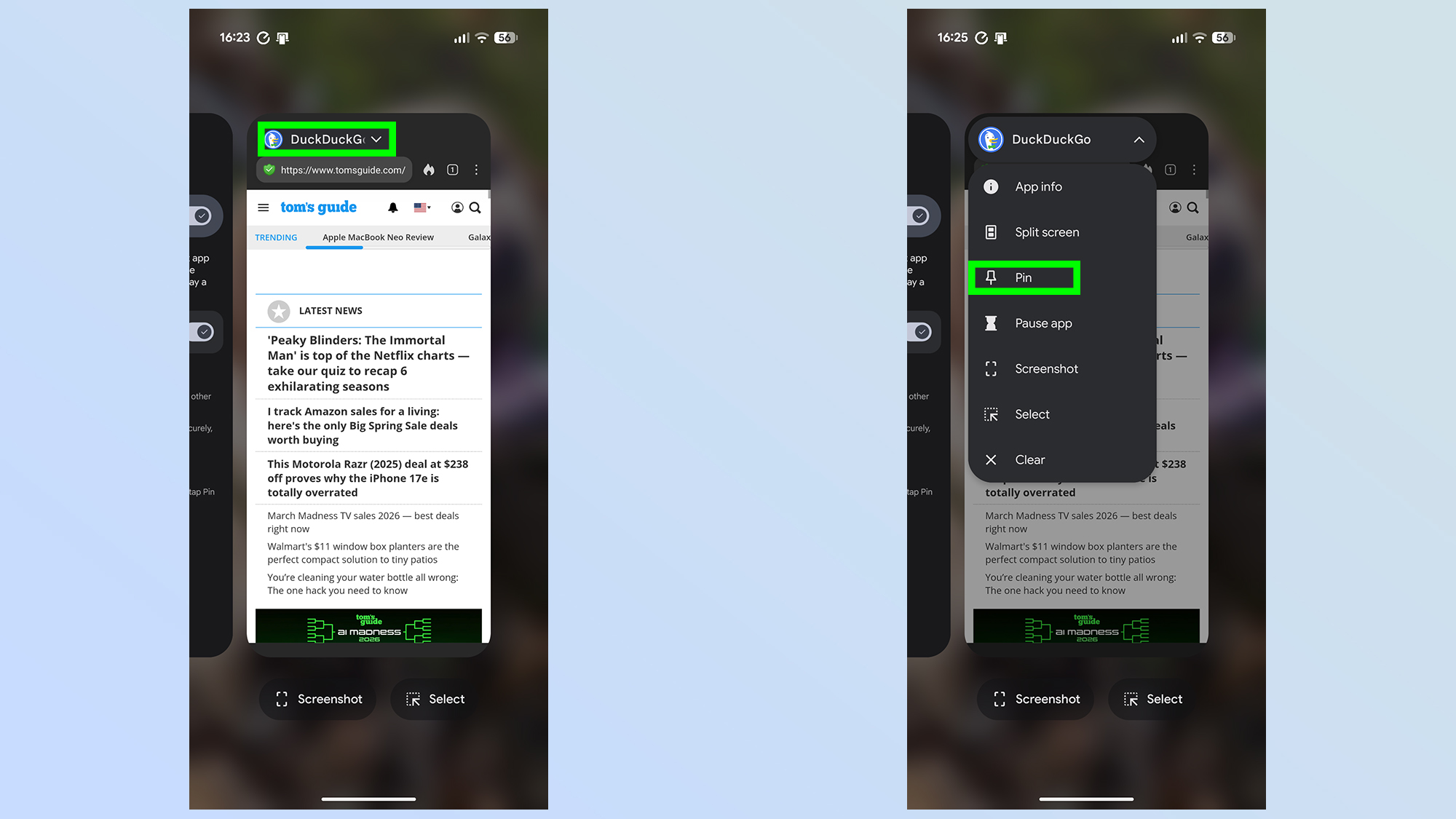 comment épingler des applications sur Android