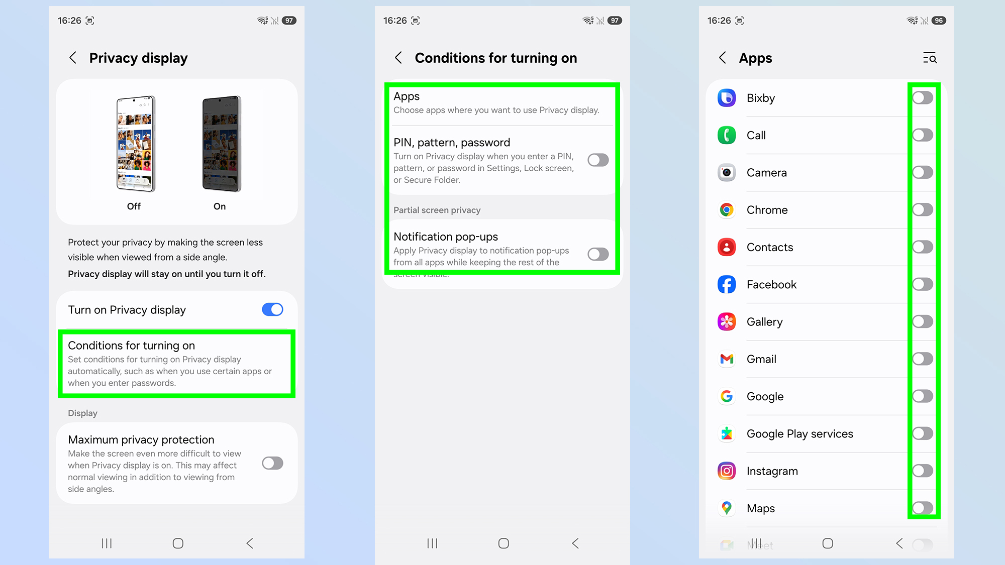 comment utiliser l'écran de confidentialité du Samsung Galax S26 Ultra