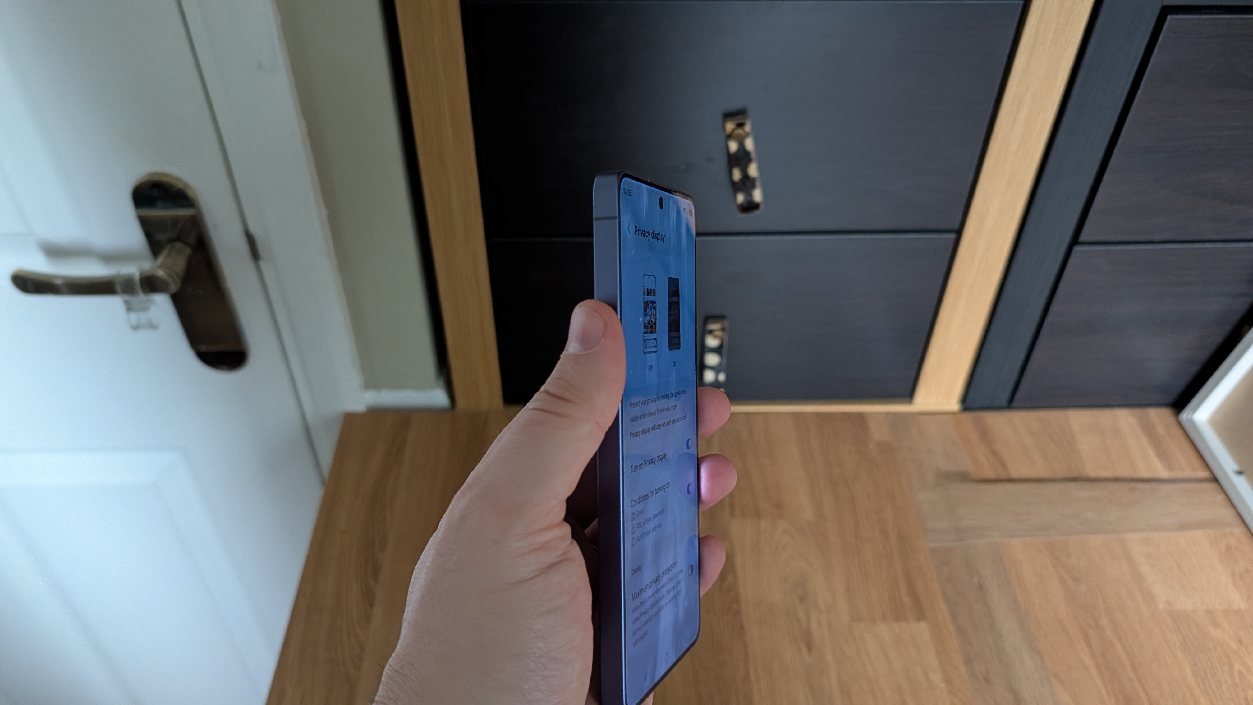 Écran ultra confidentiel du Samsung Galaxy S26 à 50 % de luminosité