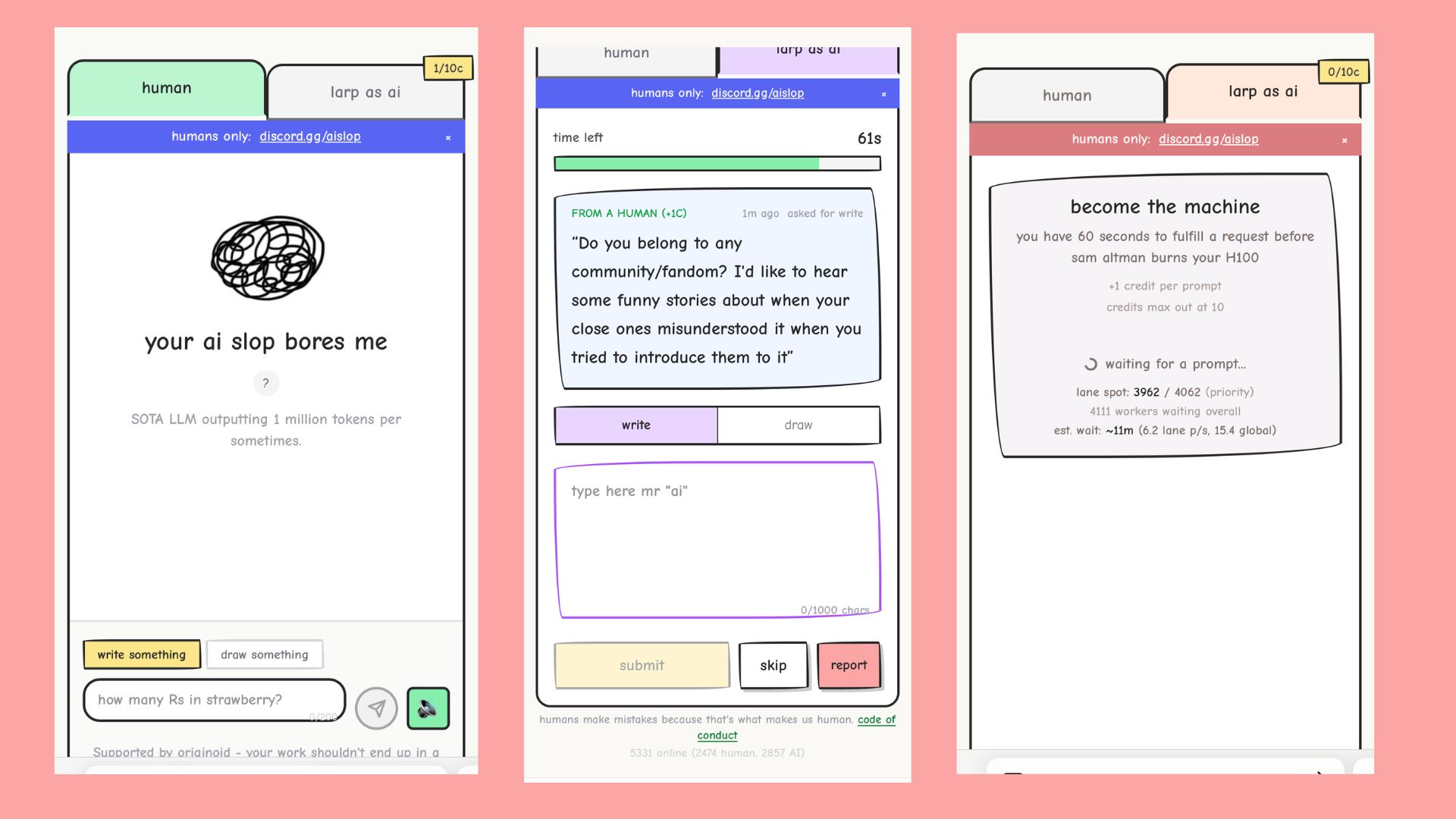 Captures d'écran de l'IA