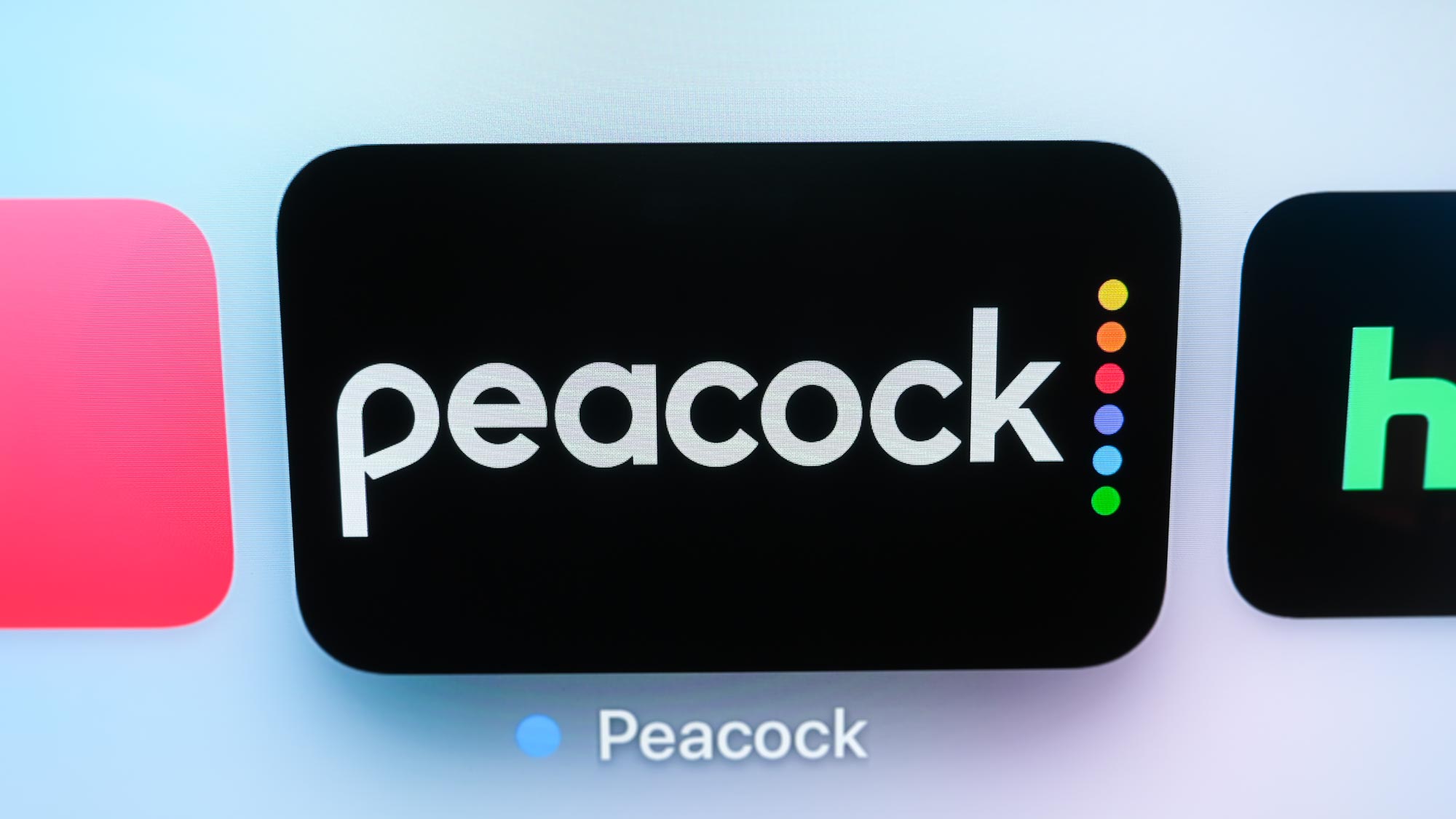 Le bouton de l’application Peacock sur l’écran d’accueil de l’Apple TV
