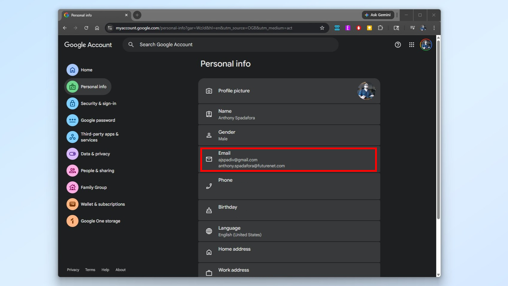 Comment changer votre adresse Google sur le bureau