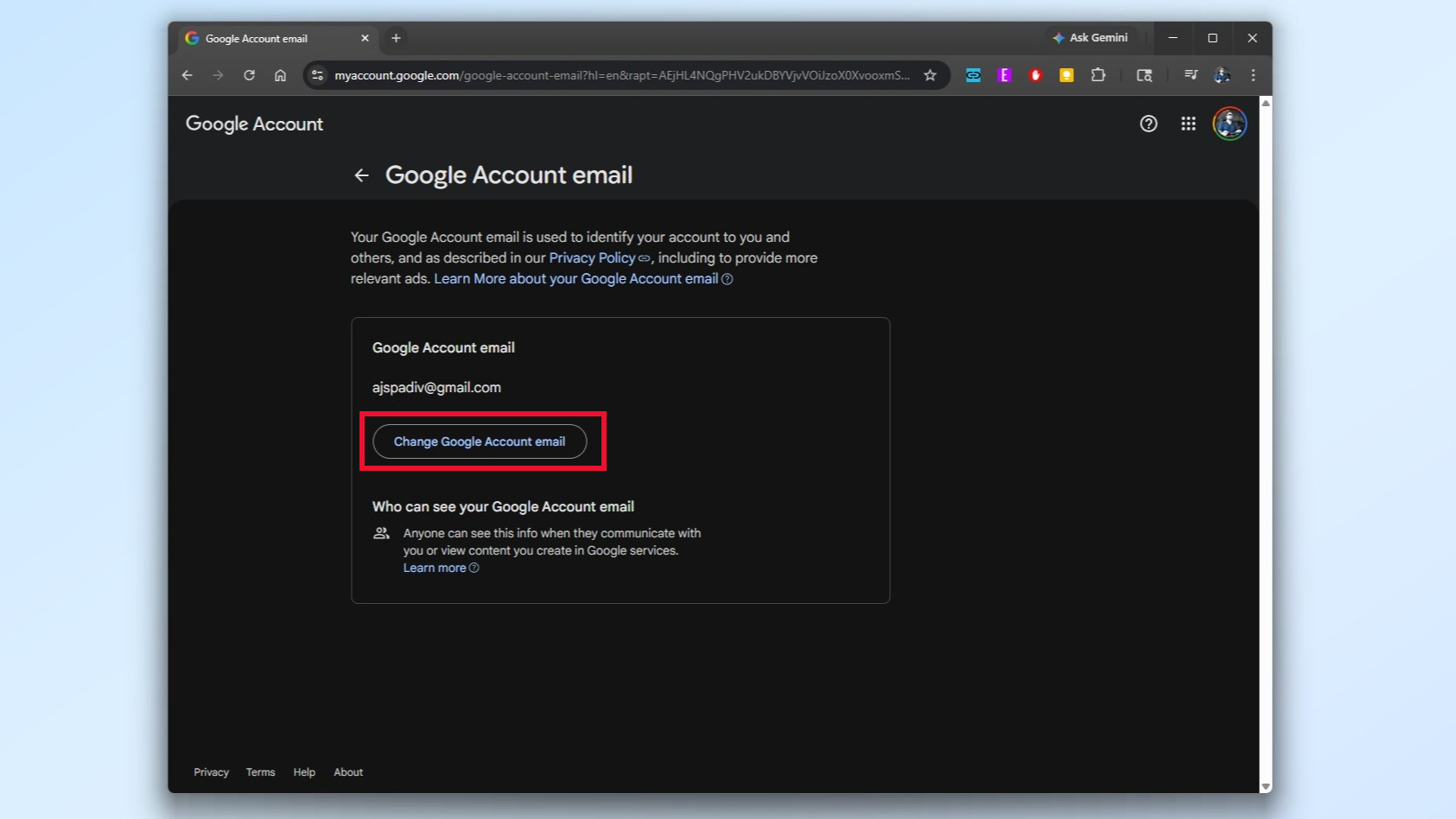 Comment changer votre adresse Gmail sur le bureau