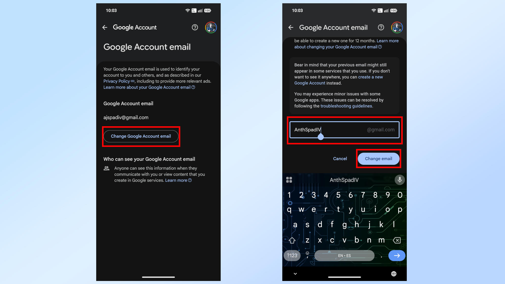 Comment changer votre adresse Gmail sur mobile