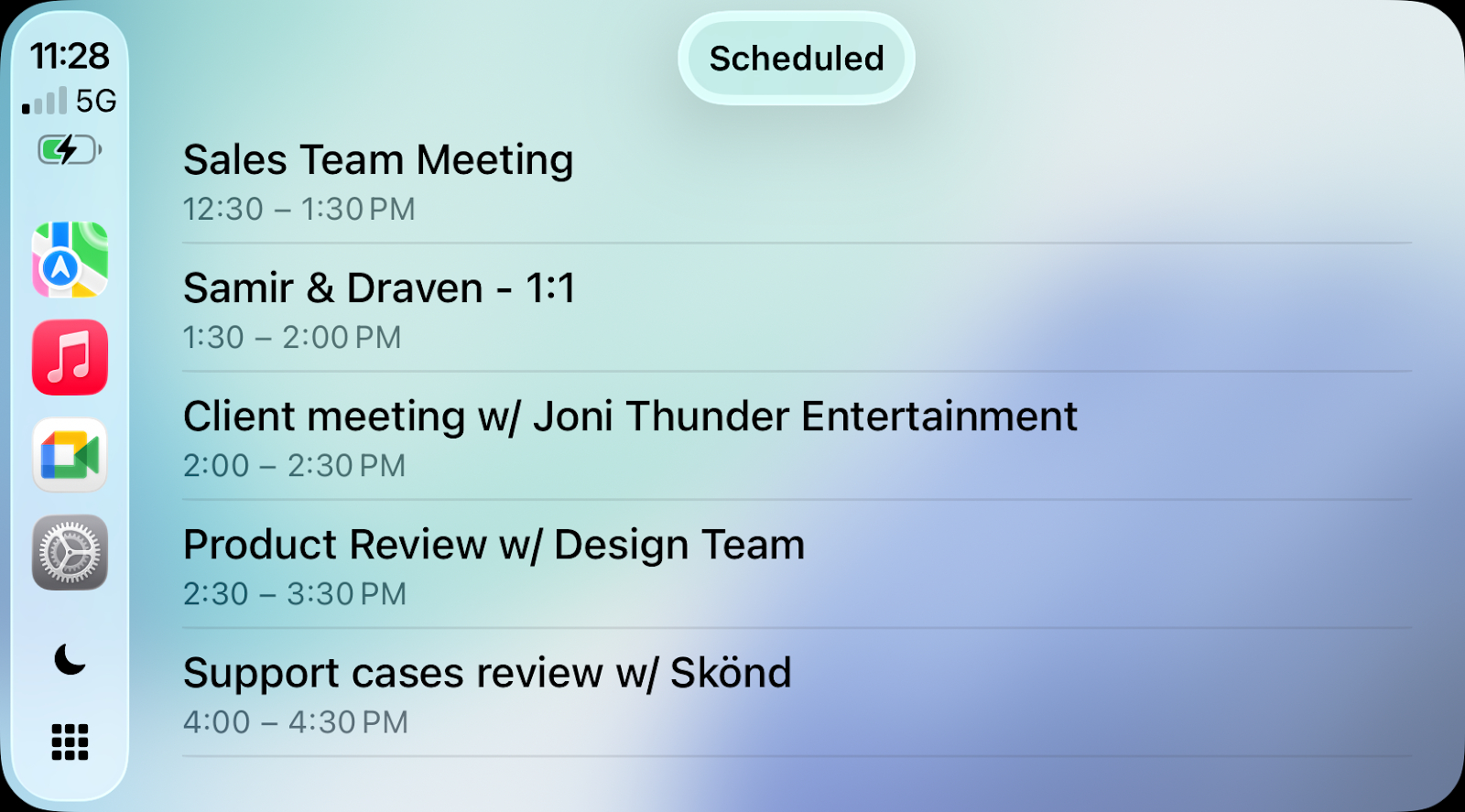 Google Meet sur CarPlay