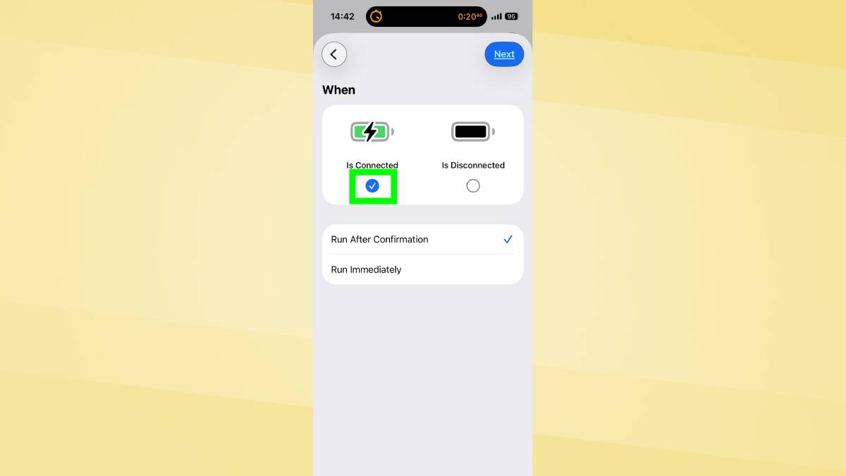 Chargeur dans les raccourcis iPhone