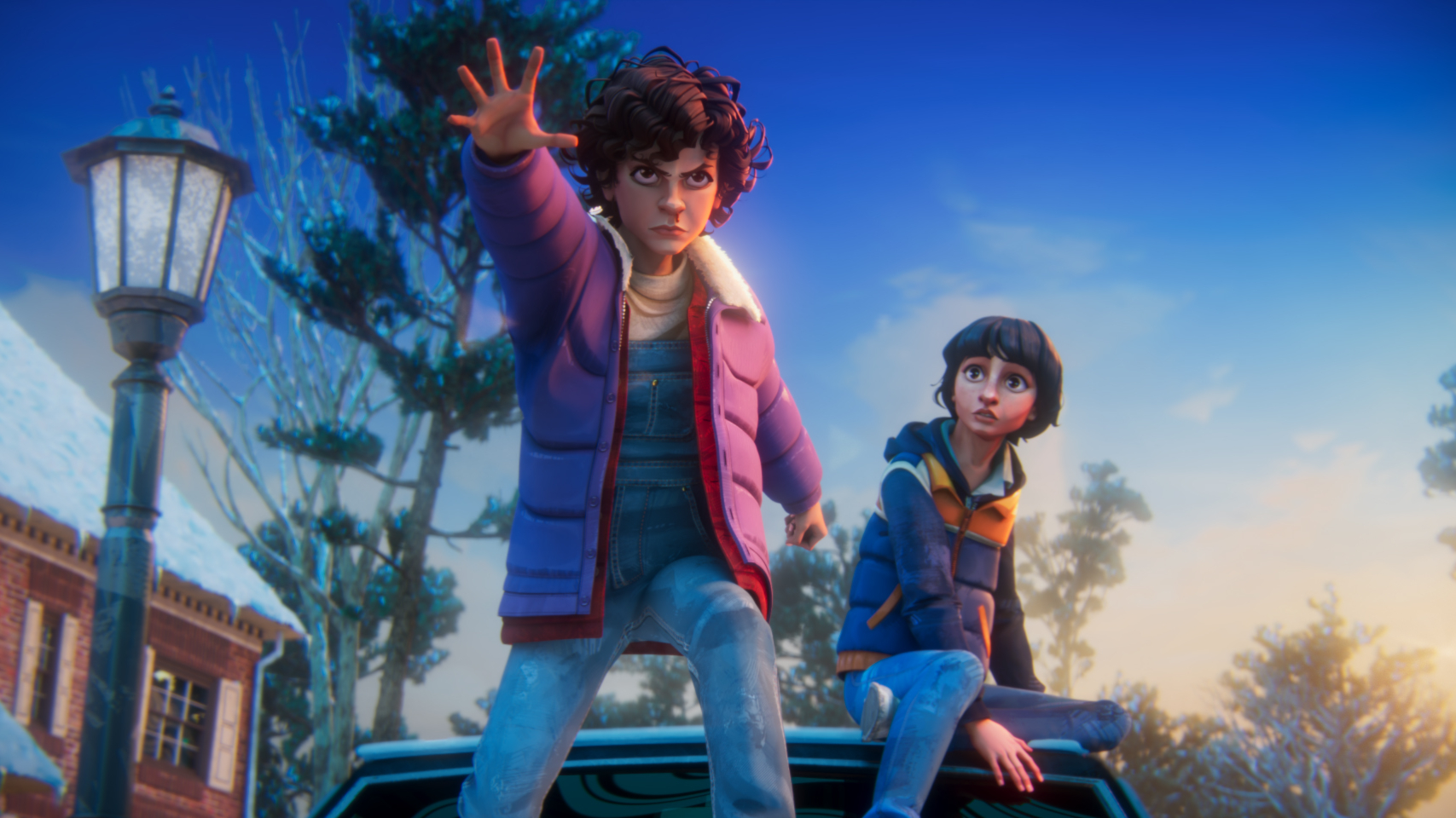 Eleven et Mike dans une scène de la série animée de Netflix,