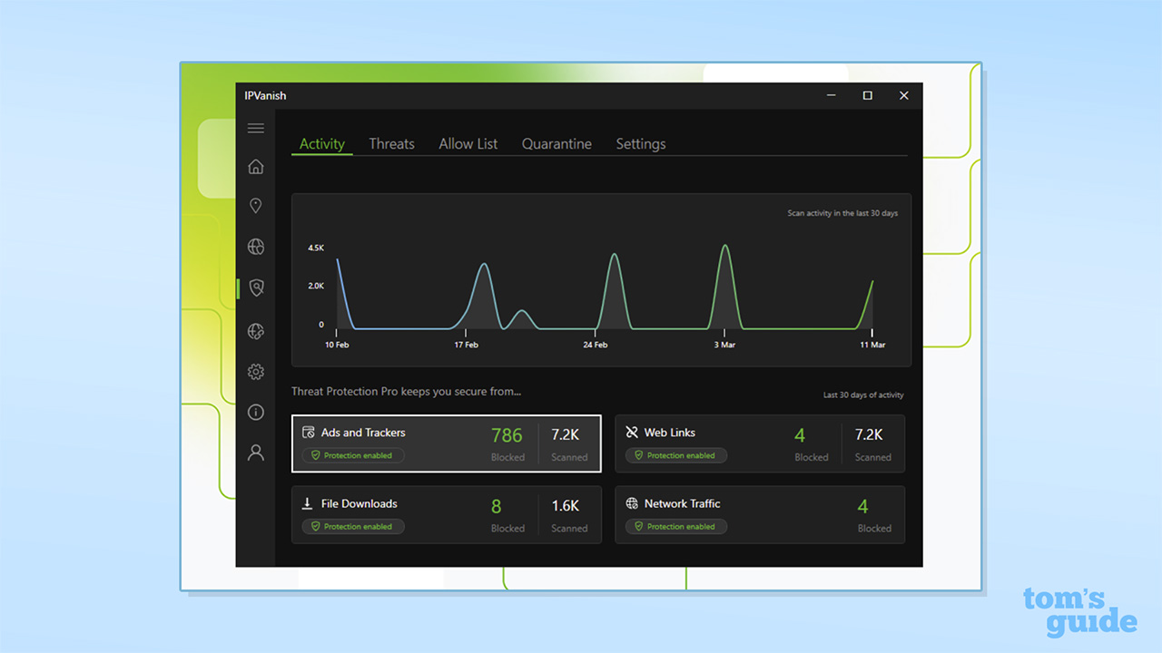 Capture d'écran de la fonctionnalité Threat Protection Pro d'IPVanish