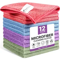 SIFANGKE Lot de 12 chiffons de nettoyage en microfibre SIFANGKE Lot de 12 chiffons de nettoyage en microfibre