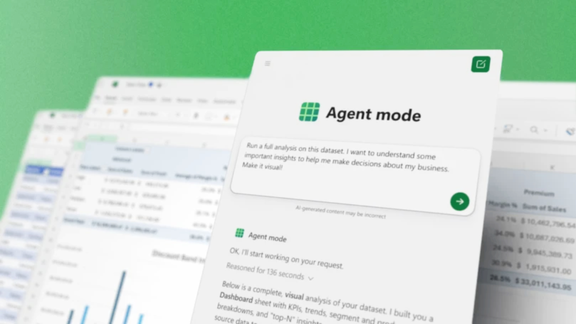Mode agent dans Microsoft Excel