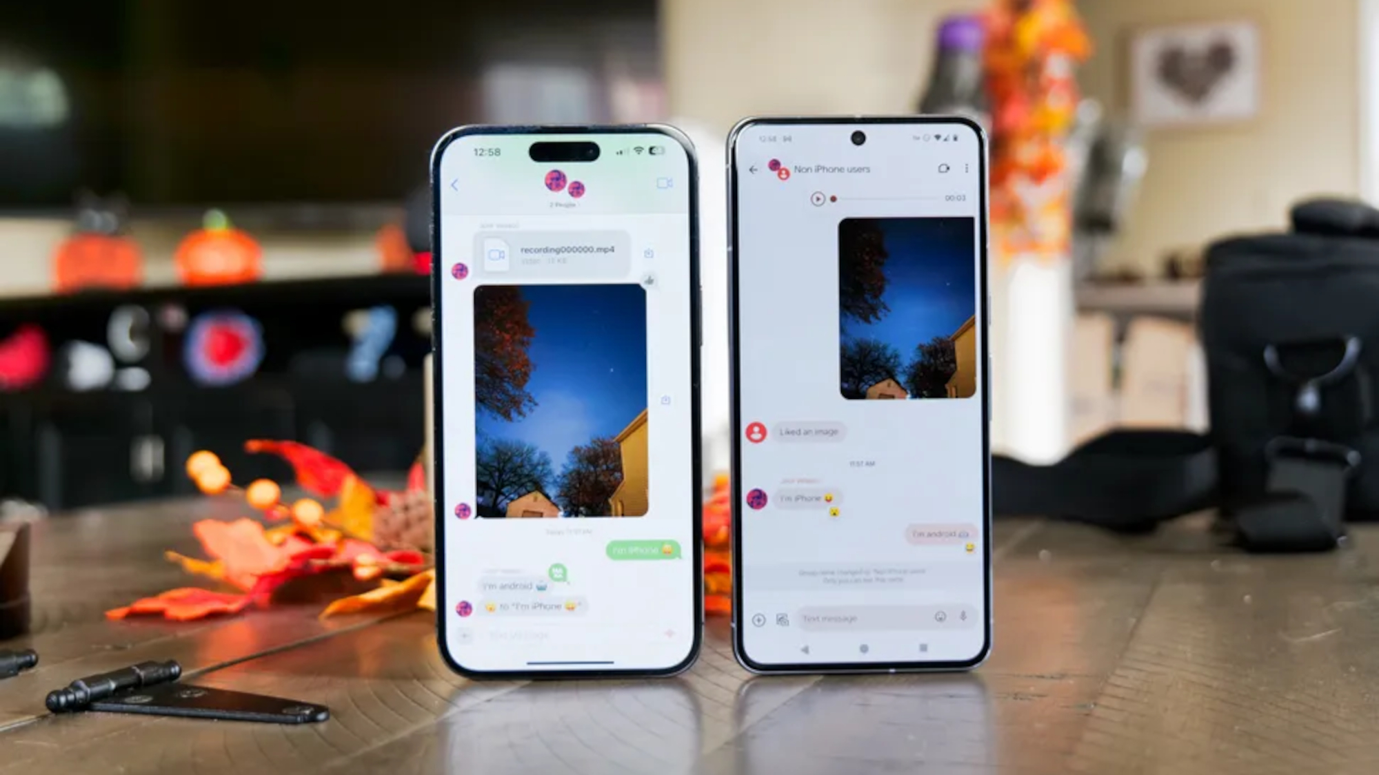 Conversation RCS Apple et Android