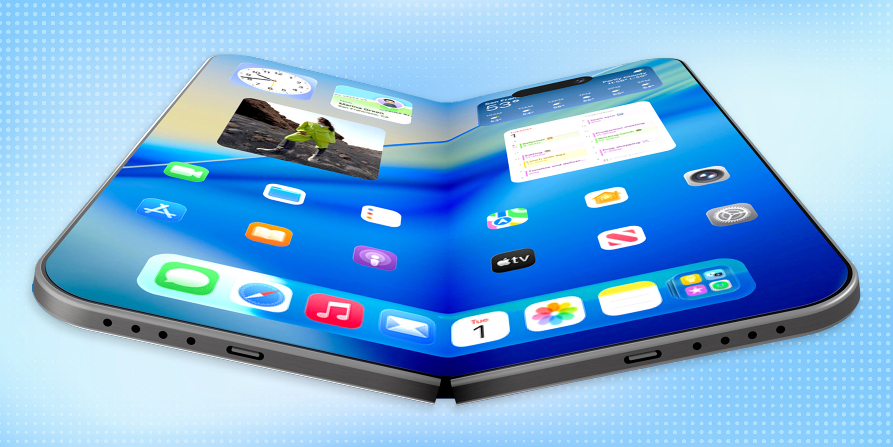 Rendu d'un iPhone pliable potentiel