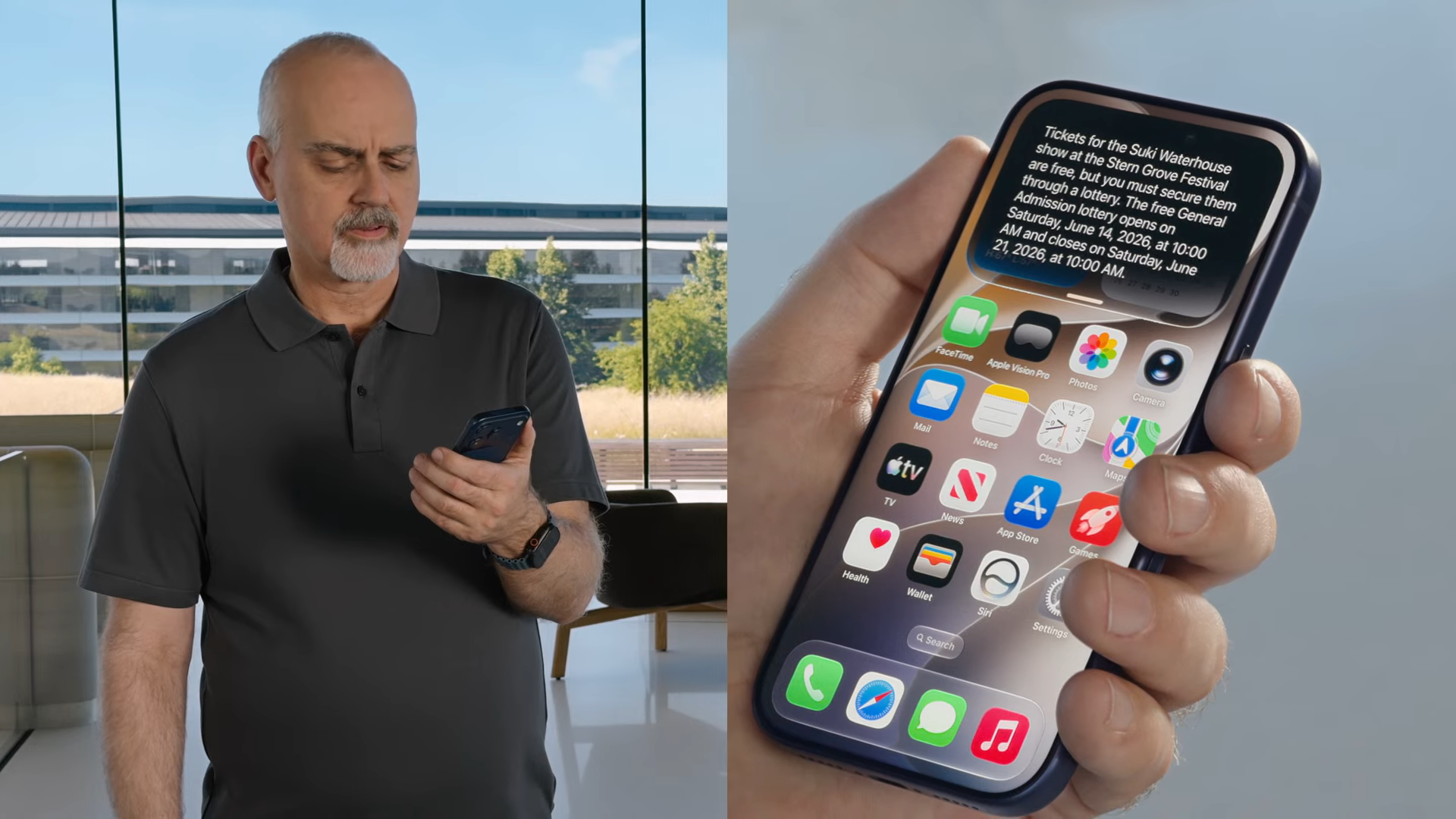 Démo de Siri AI utilisée à la WWDC 2026